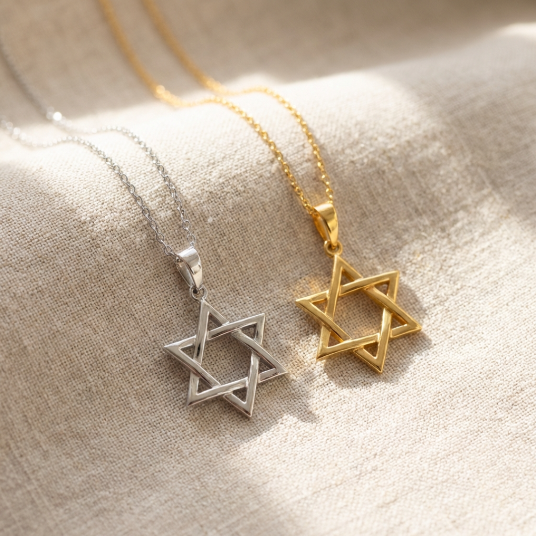 14K Gold Plated Sterling Silver Star of David Necklace