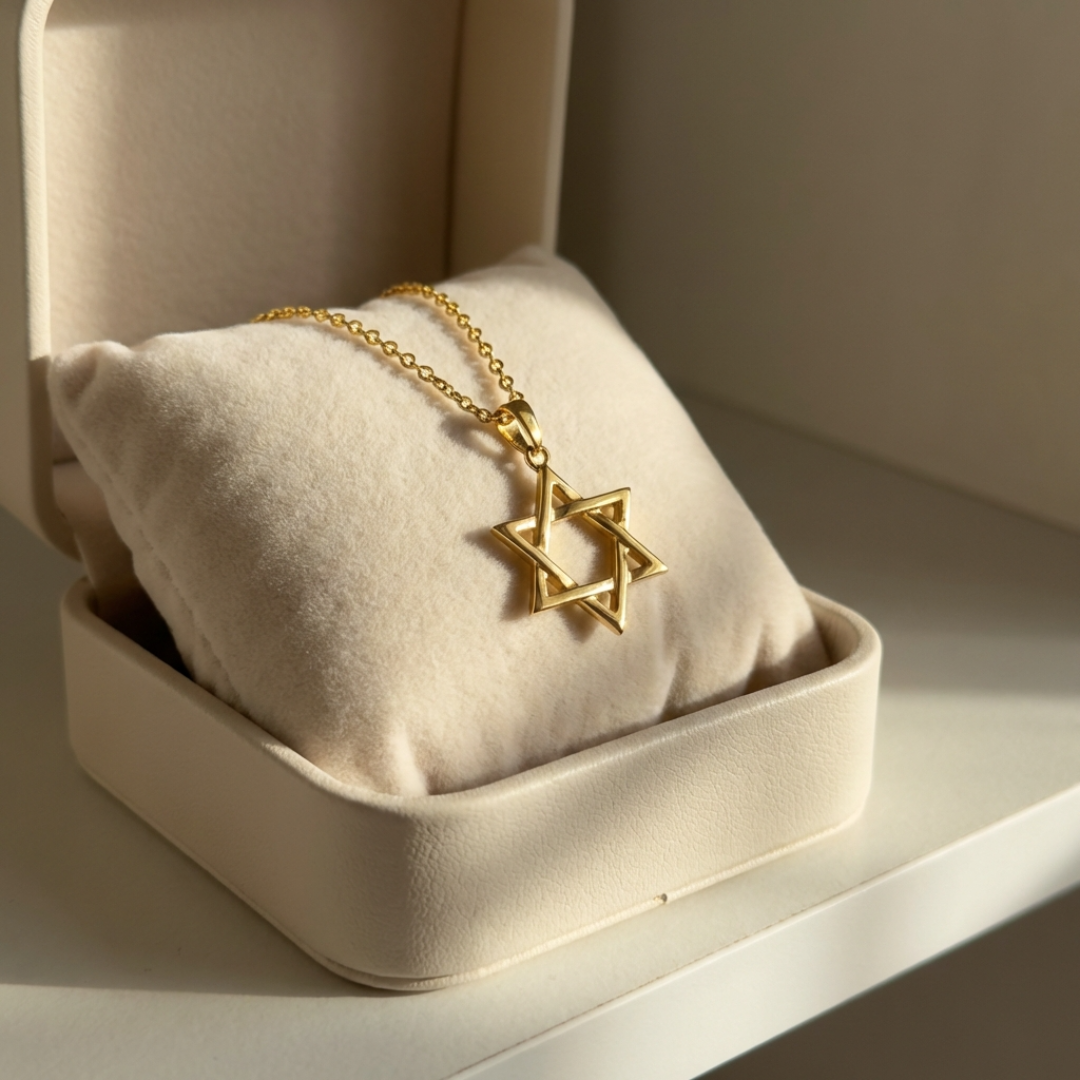 14K Gold Plated Sterling Silver Star of David Necklace