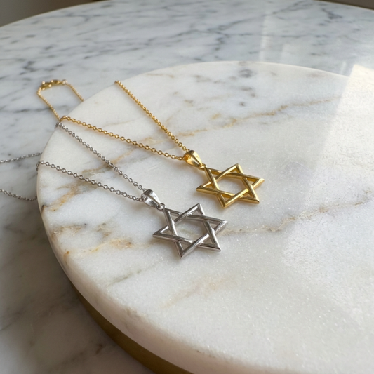14K Gold Plated Sterling Silver Star of David Necklace