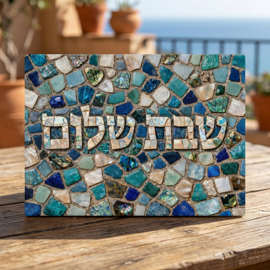 Shabbat Shalom Mosaic Challah Board