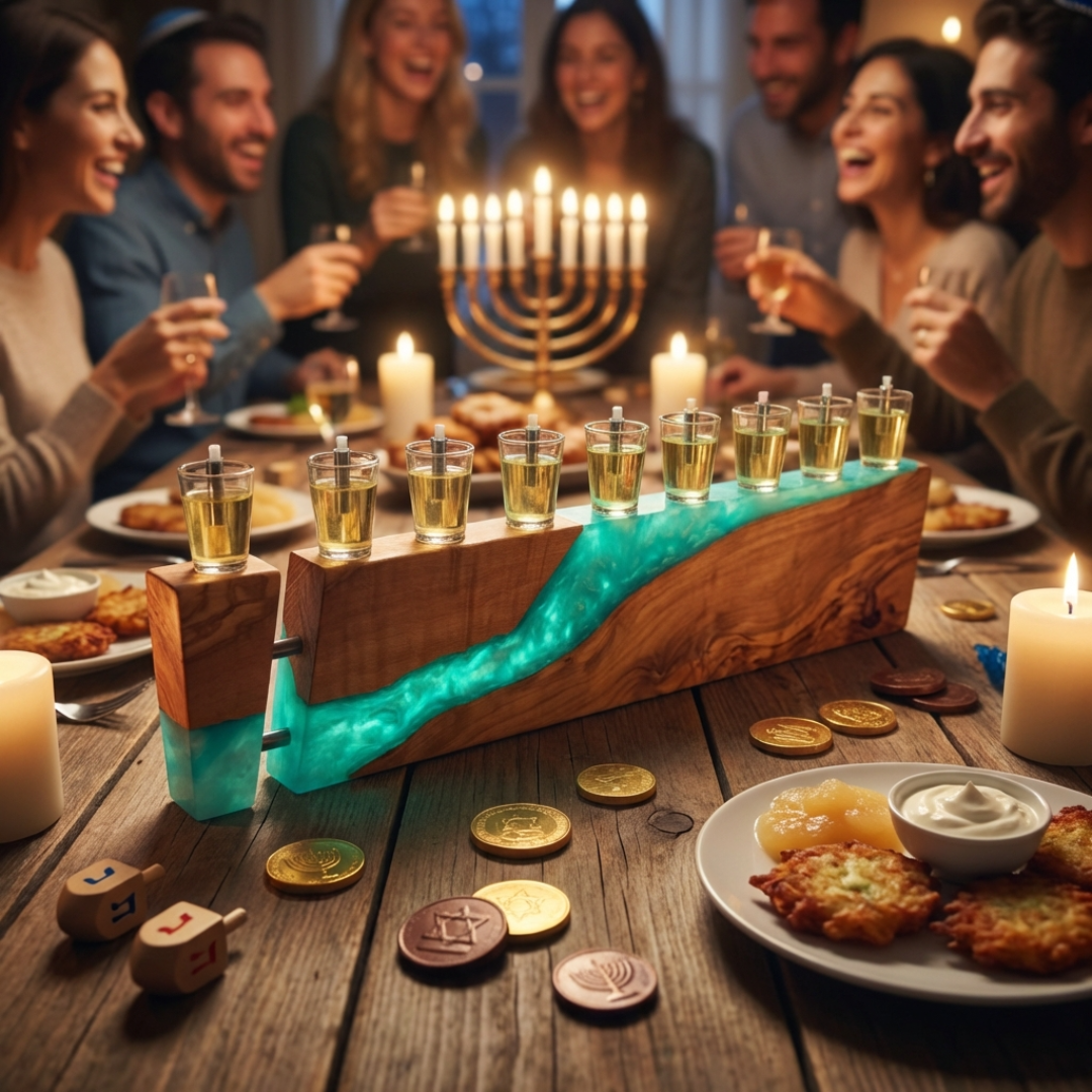 Handcrafted Olive Wood Menorah