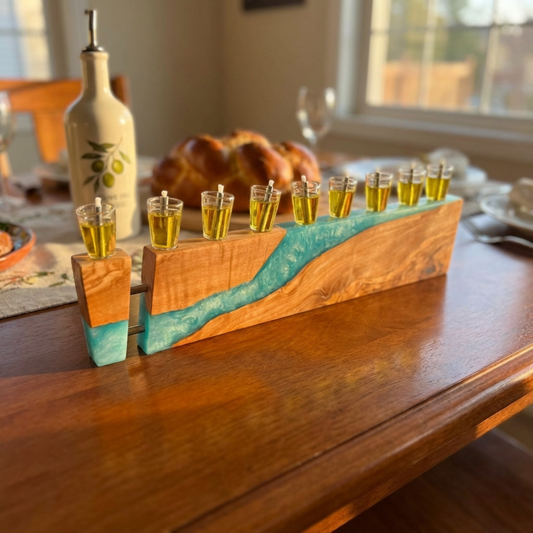 Handcrafted Olive Wood Menorah