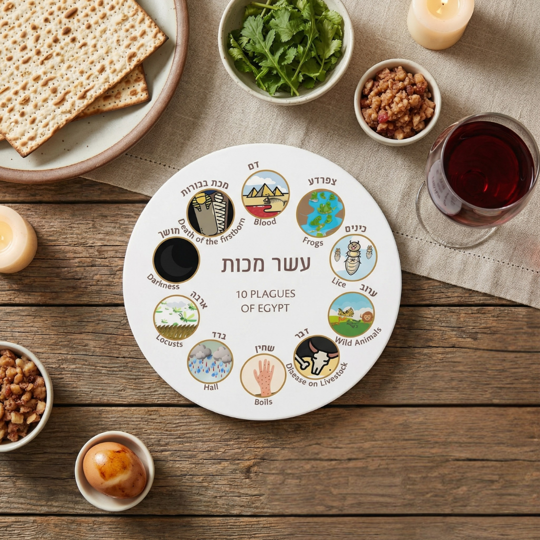 Ten Plagues Passover Coaster Set