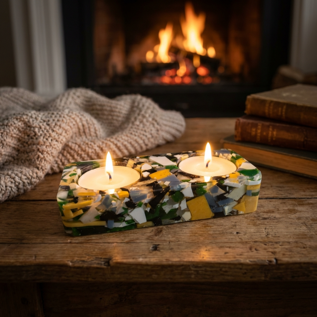 Handmade Seashell Resin Tea Light Holders