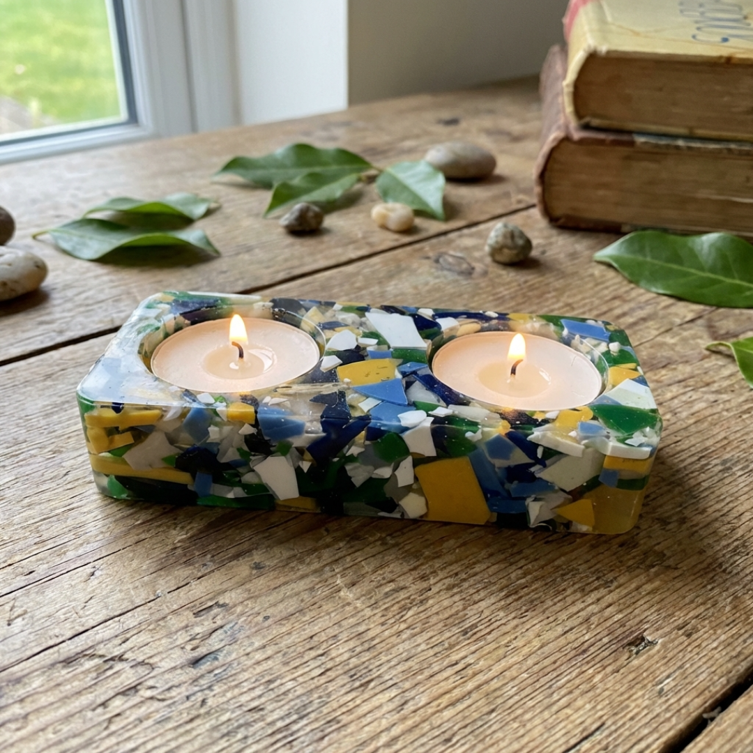 Handmade Seashell Resin Tea Light Holders
