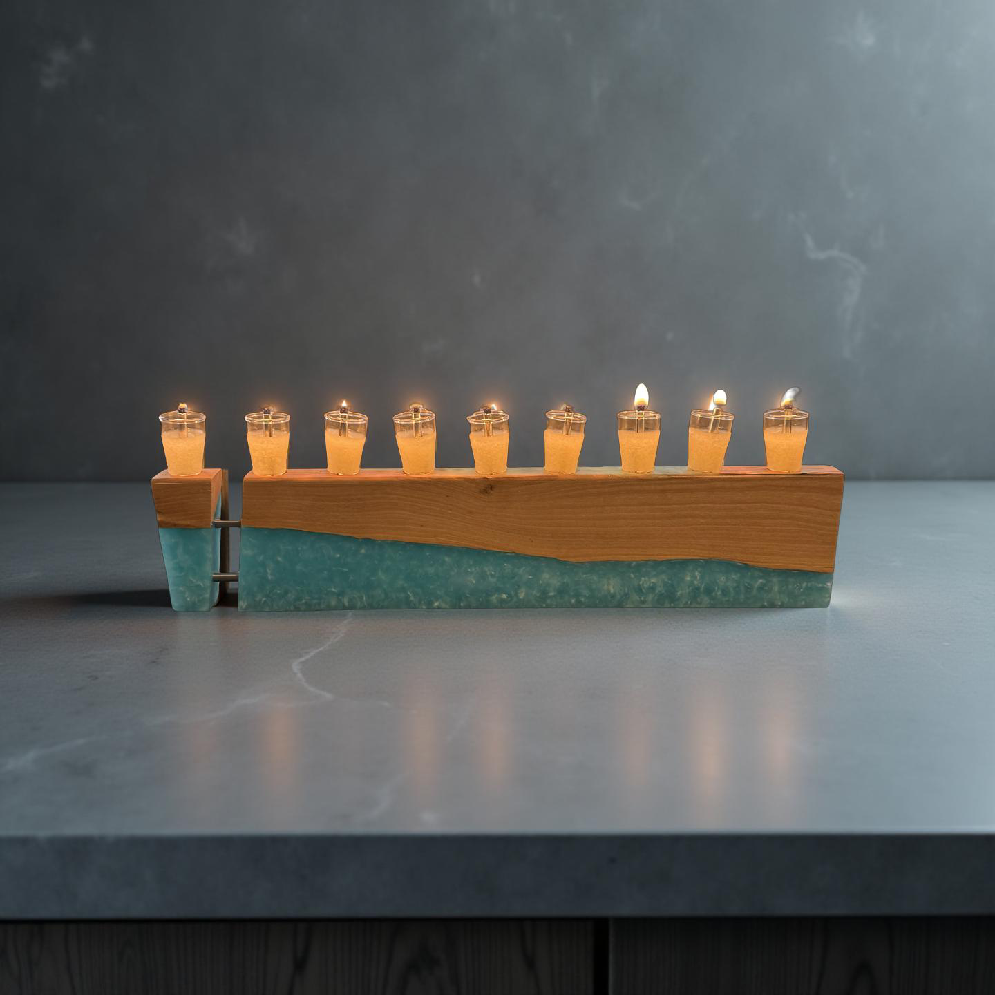 Handmade Olive wood Menorah