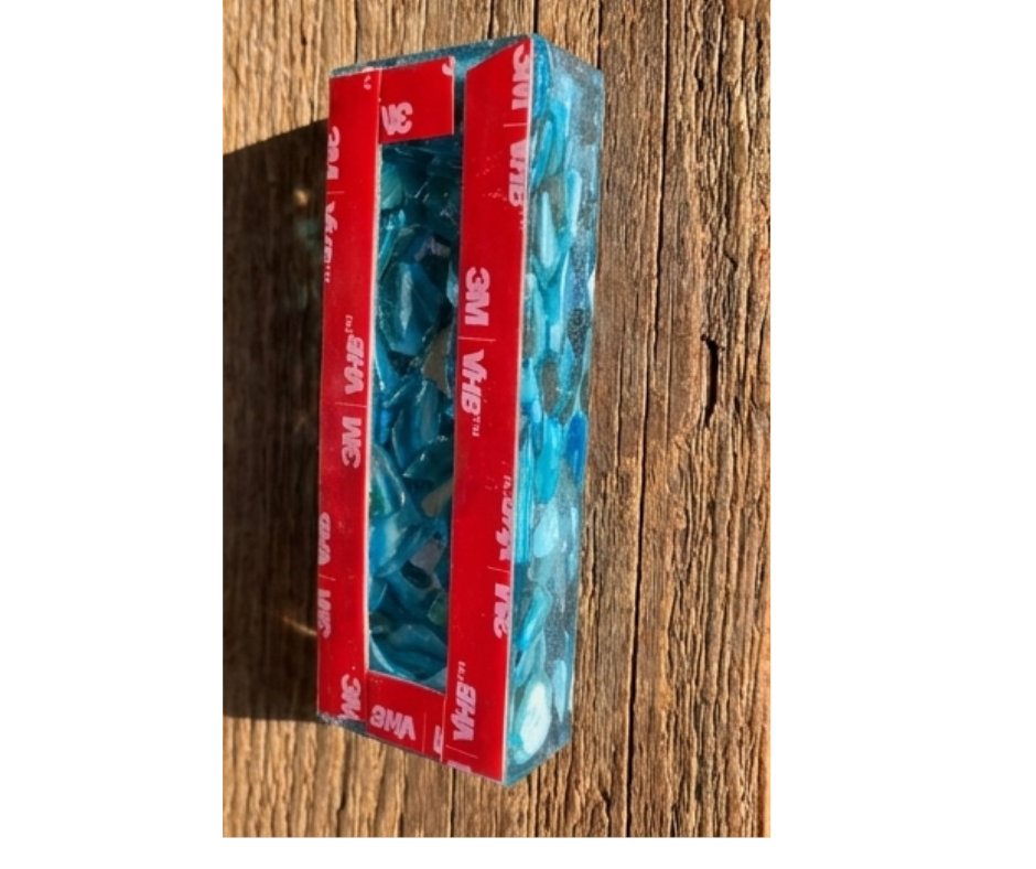 One of a Kind Resin Mezuzah Case – Ocean Blue Shell Design