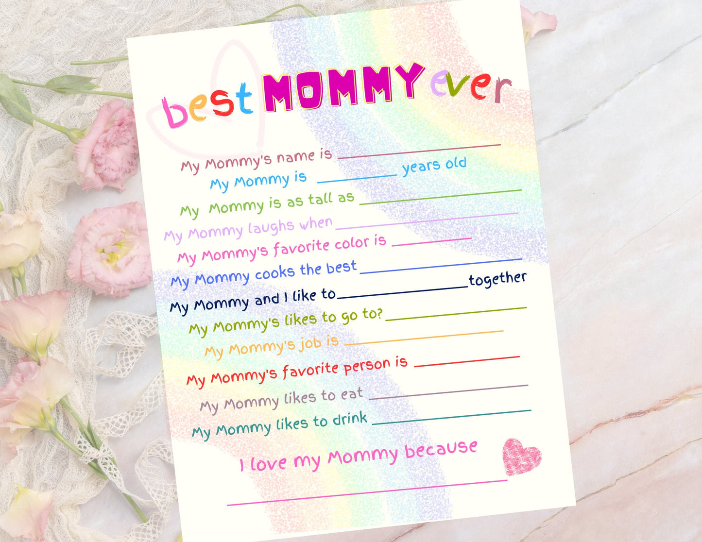 My Mommy and Me A Fun Mother's Day Questionnaire, Make a Memory with Our Mother's Day Questionnaire, Celebrate Mom