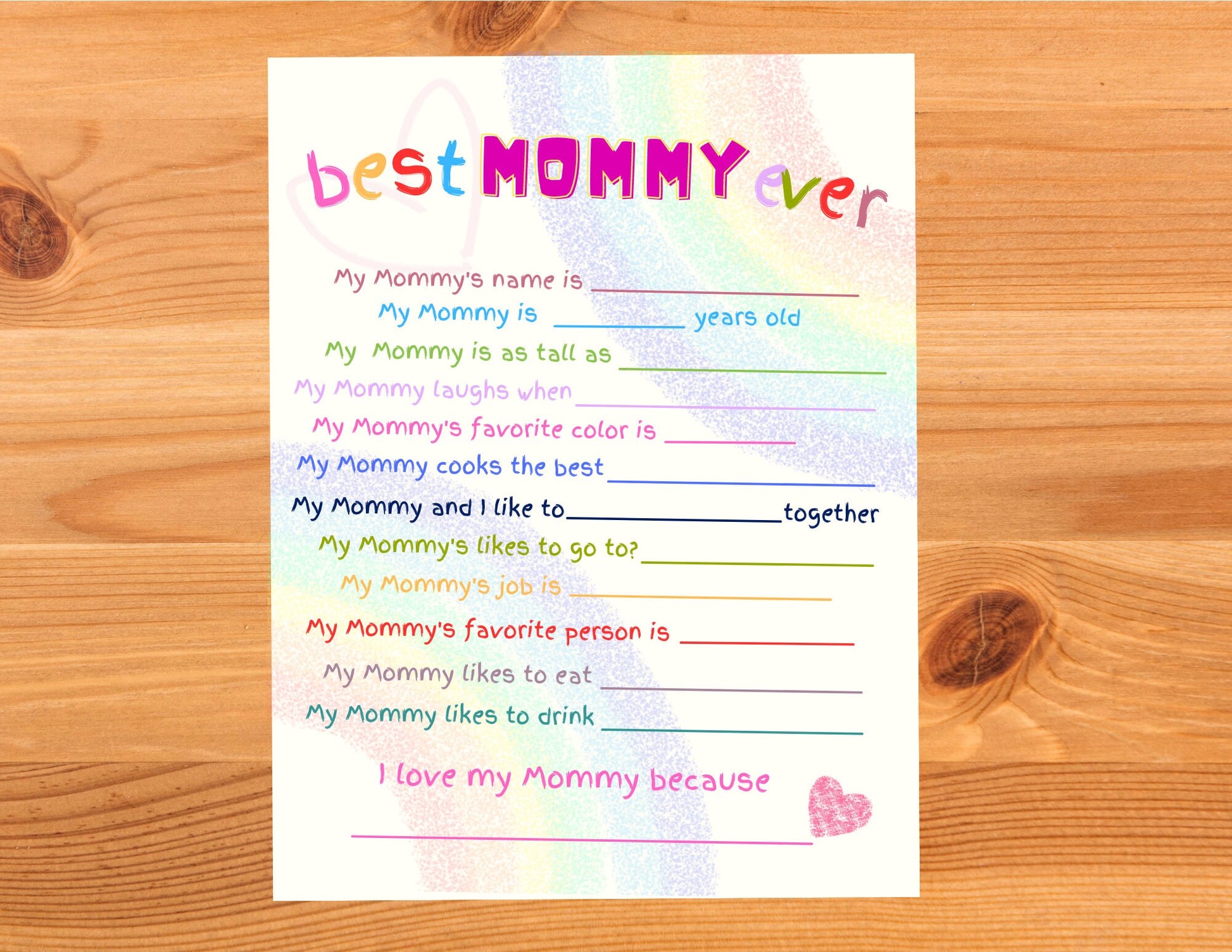 My Mommy and Me A Fun Mother's Day Questionnaire, Make a Memory with Our Mother's Day Questionnaire, Celebrate Mom