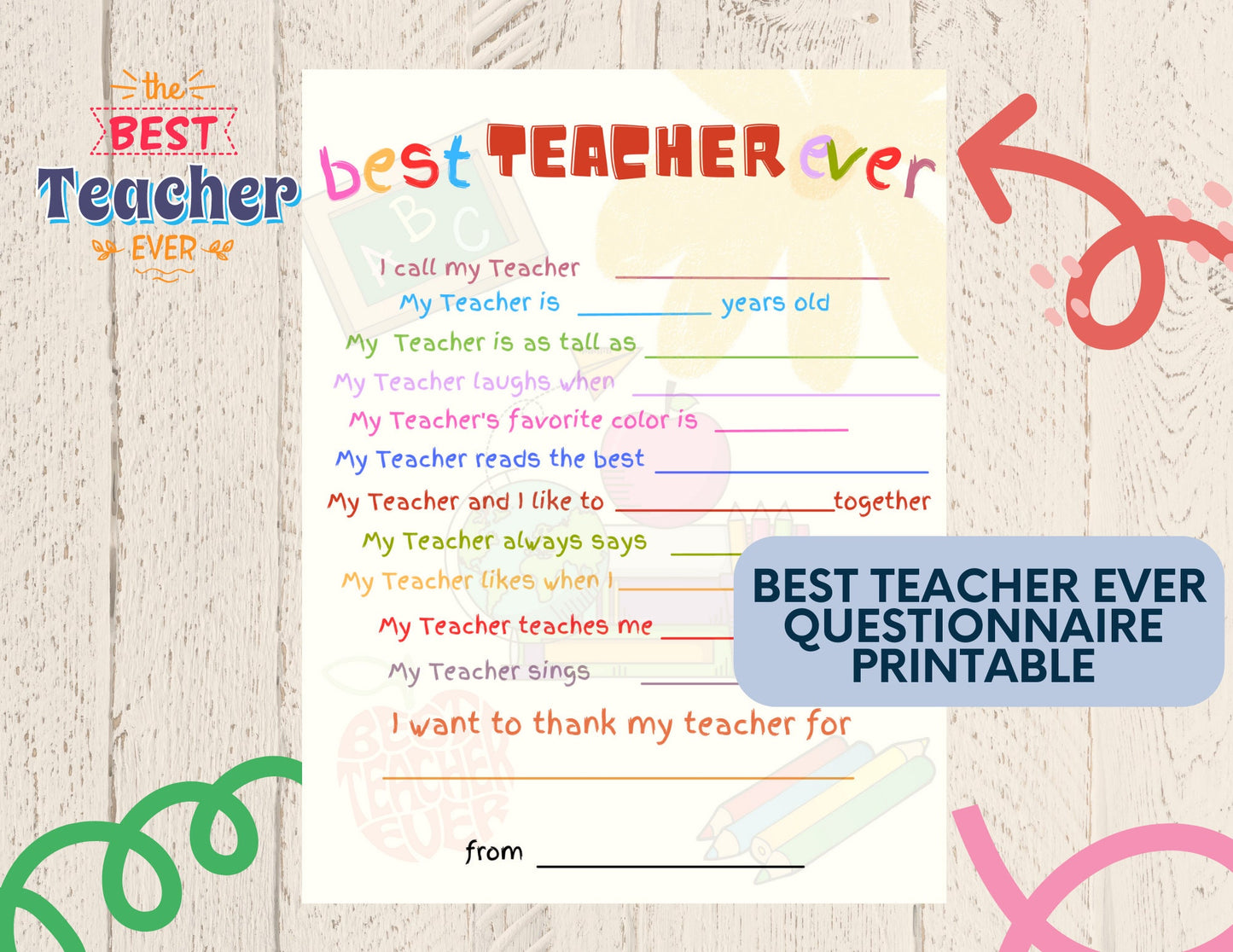 My Teacher and me | Toddler Questionnaire for Celebrating Teachers | Heartwarming Toddler Questionnaire | Put a smile on your Teacher's face