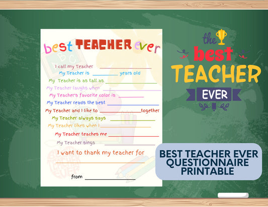 My Teacher and me | Toddler Questionnaire for Celebrating Teachers | Heartwarming Toddler Questionnaire | Put a smile on your Teacher's face