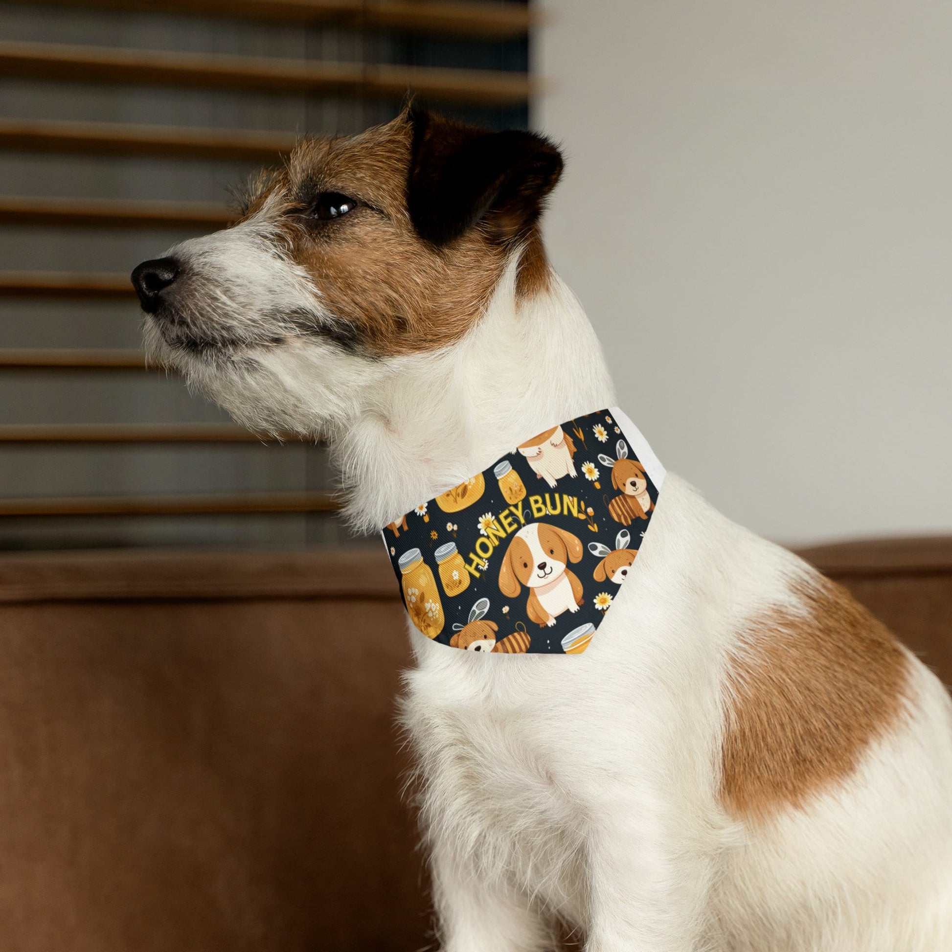 Rosh Hashana Pet Bandana honey Collar| Cute Honeybun Pet Bandana - Fun Honeybee Costume with Honey Jars - Available in 3 Sizes