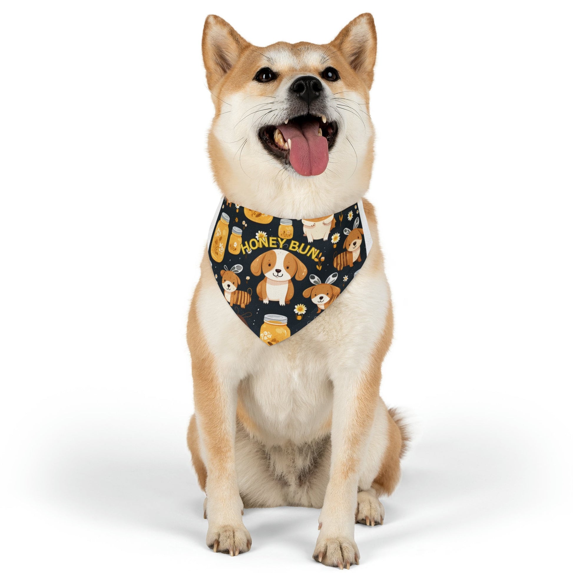 Rosh Hashana Pet Bandana honey Collar| Cute Honeybun Pet Bandana - Fun Honeybee Costume with Honey Jars - Available in 3 Sizes