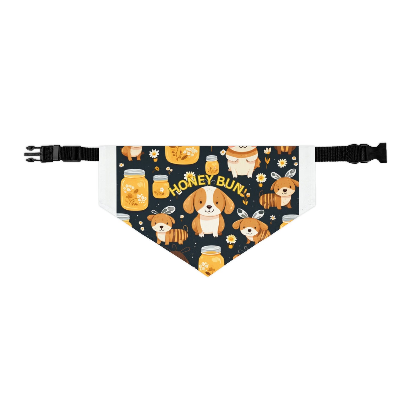 Rosh Hashana Pet Bandana honey Collar| Cute Honeybun Pet Bandana - Fun Honeybee Costume with Honey Jars - Available in 3 Sizes