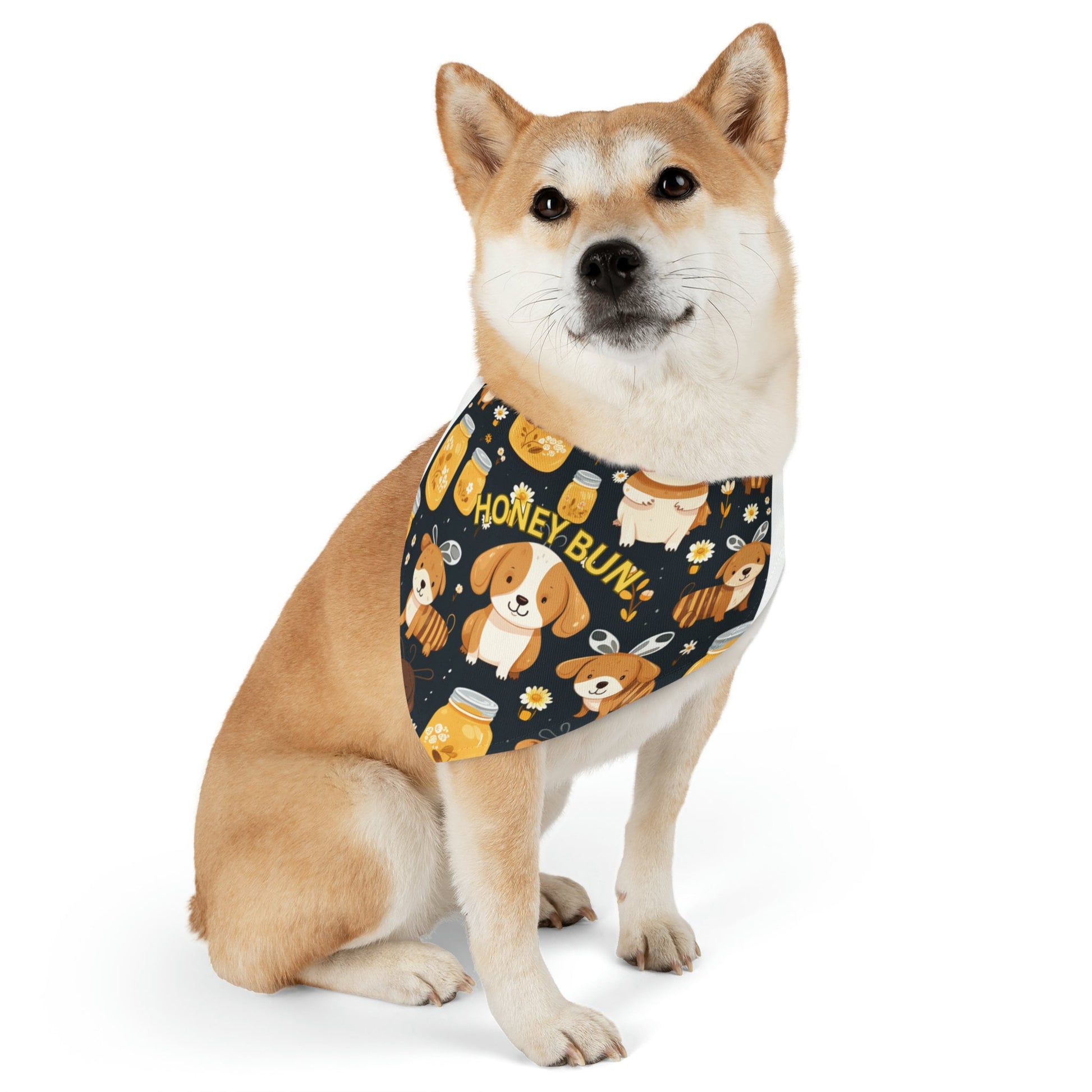 Rosh Hashana Pet Bandana honey Collar| Cute Honeybun Pet Bandana - Fun Honeybee Costume with Honey Jars - Available in 3 Sizes