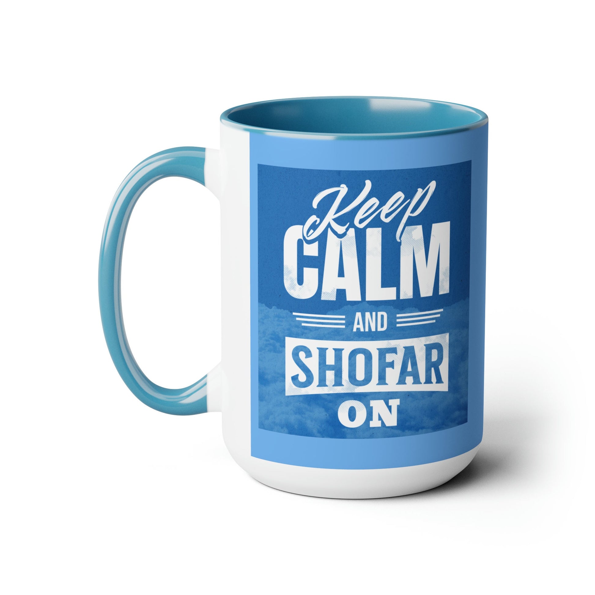 Keep Calm and Shofar On Mug - Judaica Cup for High Holidays | shana tova cup