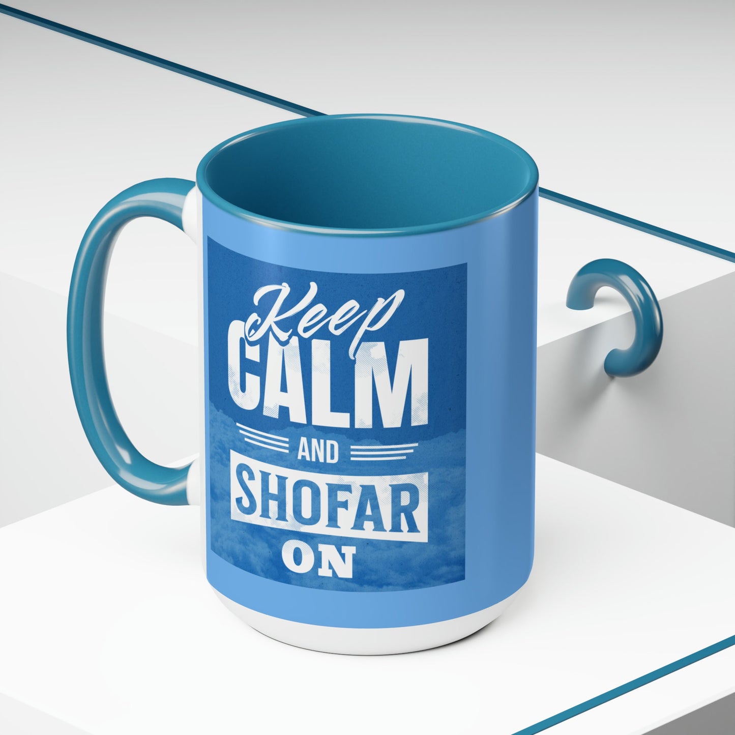 Keep Calm and Shofar On Mug - Judaica Cup for High Holidays | shana tova cup