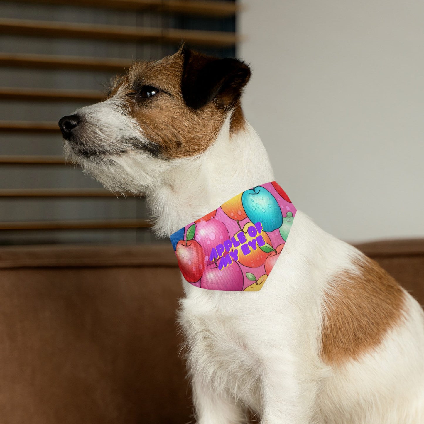 Rosh Hashanah Pet Bandana Collar - 'Apple of My Eye' Design - Stylish and Sweet