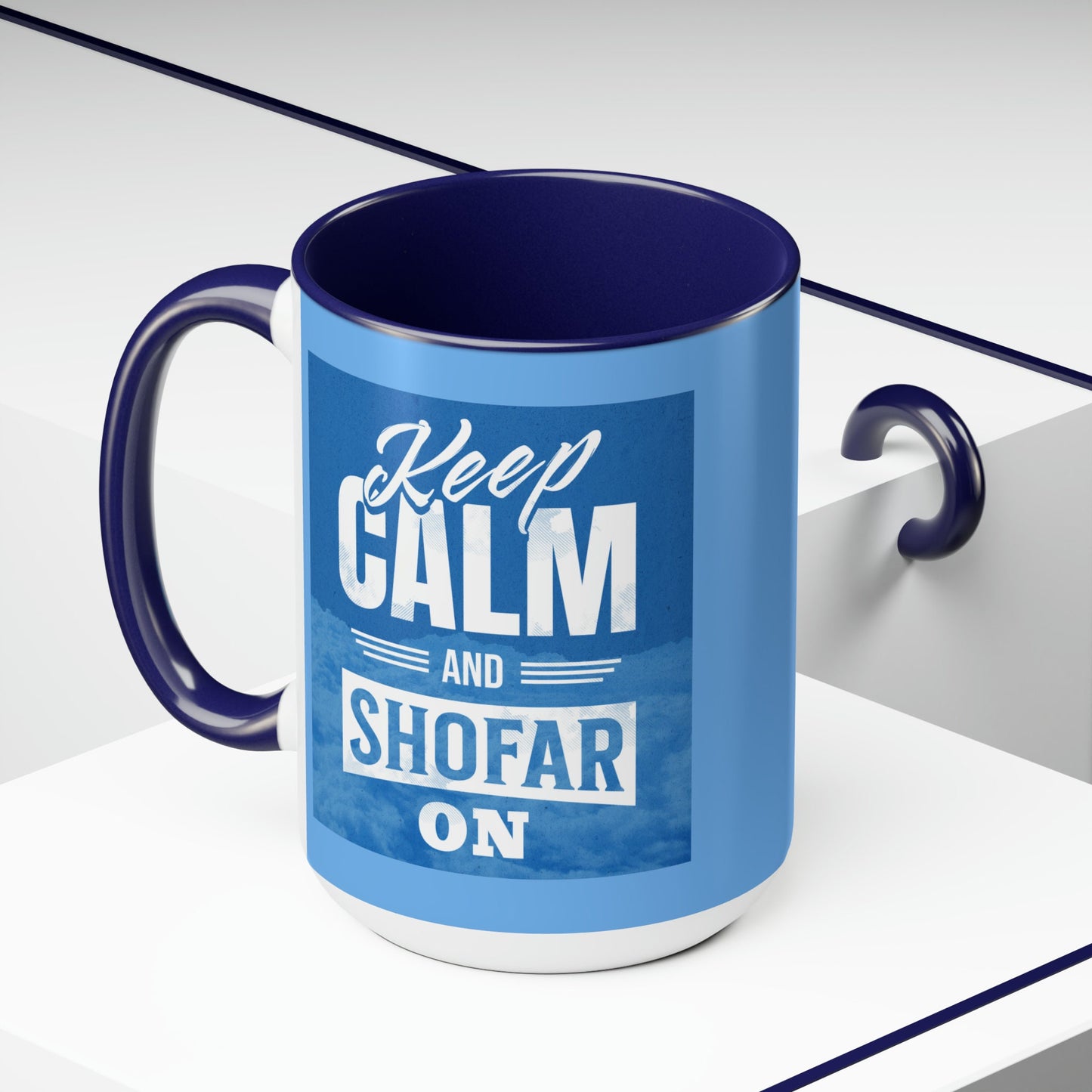 Keep Calm and Shofar On Mug - Judaica Cup for High Holidays | shana tova cup