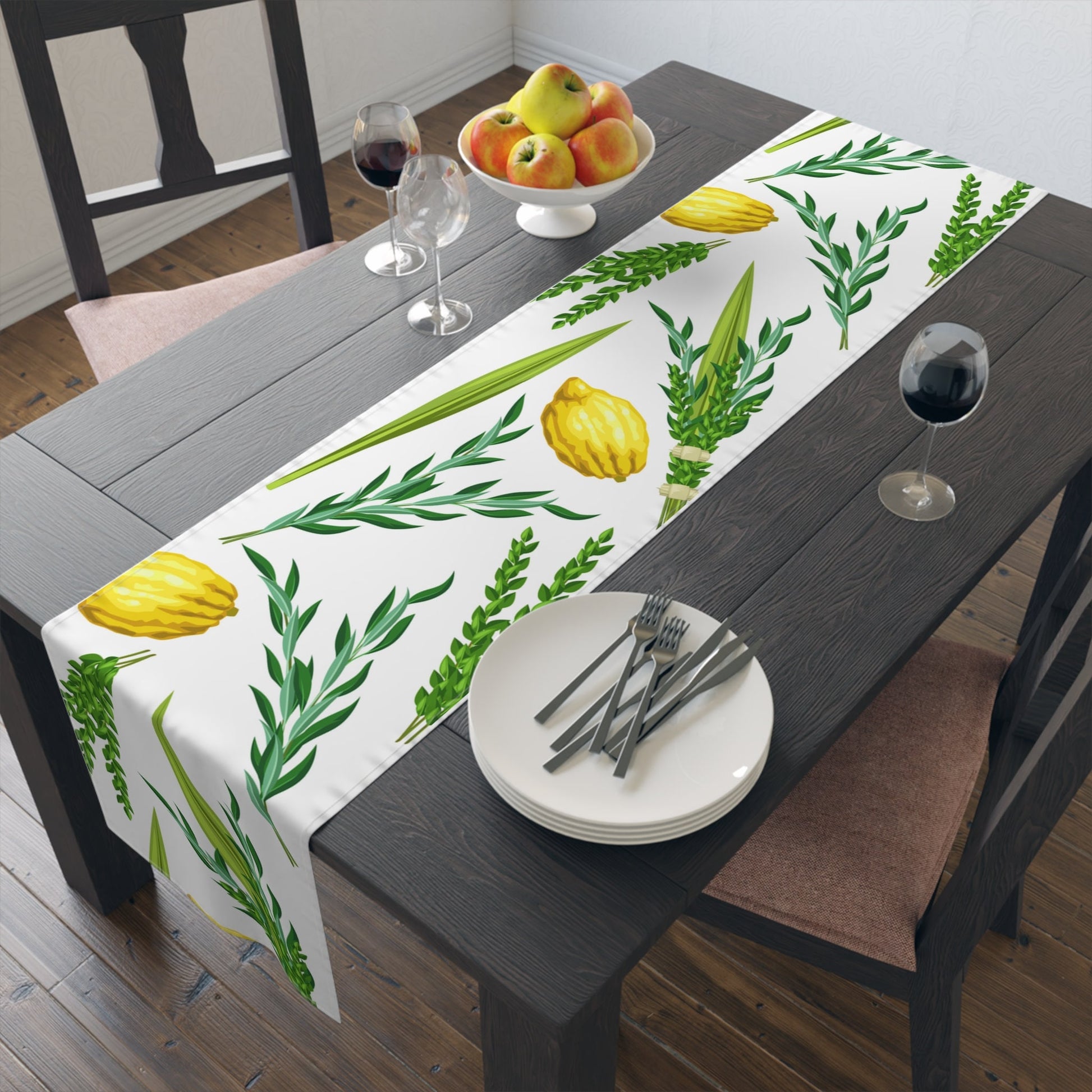 Lulav and Etrog Sukkot Table Runner| Sukkot Celebration with a Lulav and Etrog Table Runner