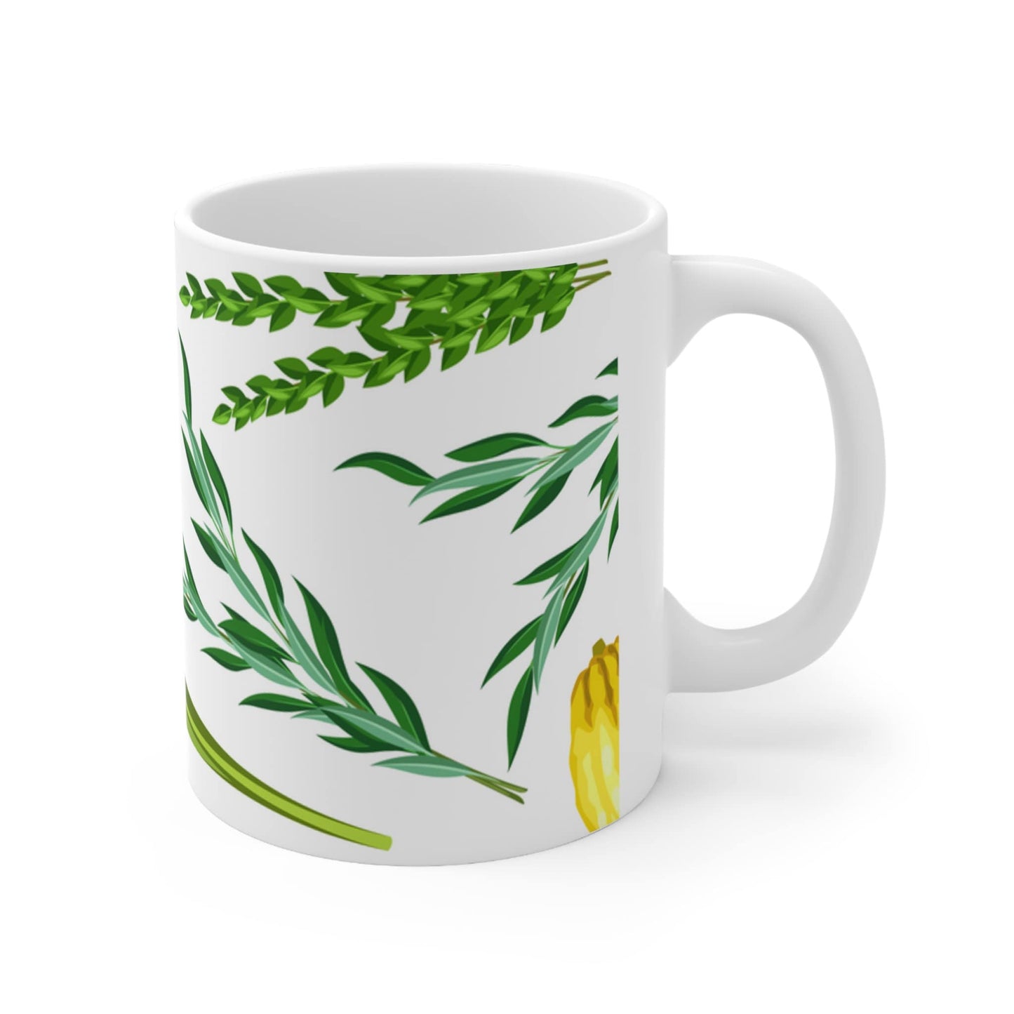 Celebrate Sukkot with Elegance| Lulav and Etrog Ceramic Mug for Your Joyous Moment| 11 OZ chag sameach