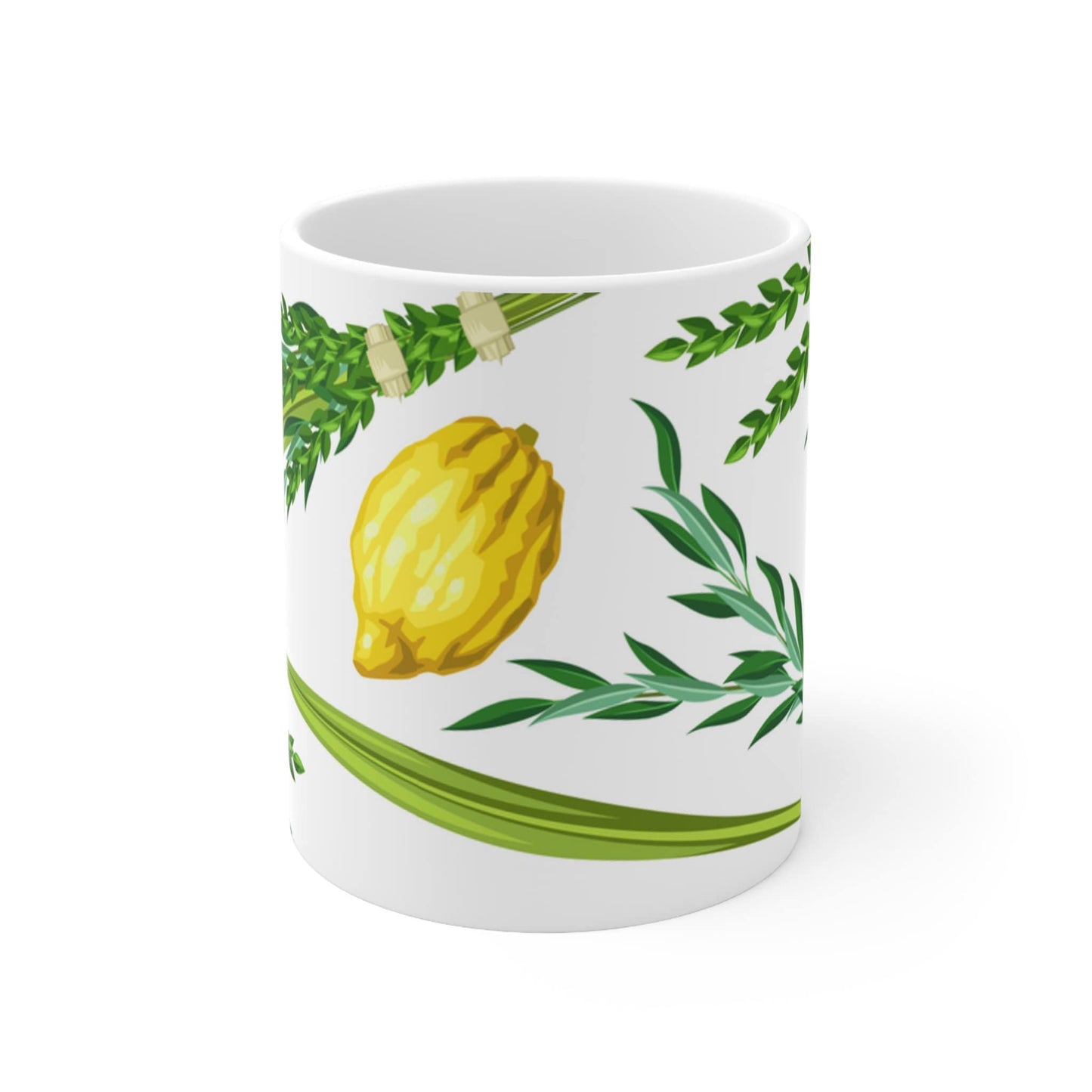 Celebrate Sukkot with Elegance| Lulav and Etrog Ceramic Mug for Your Joyous Moment| 11 OZ chag sameach