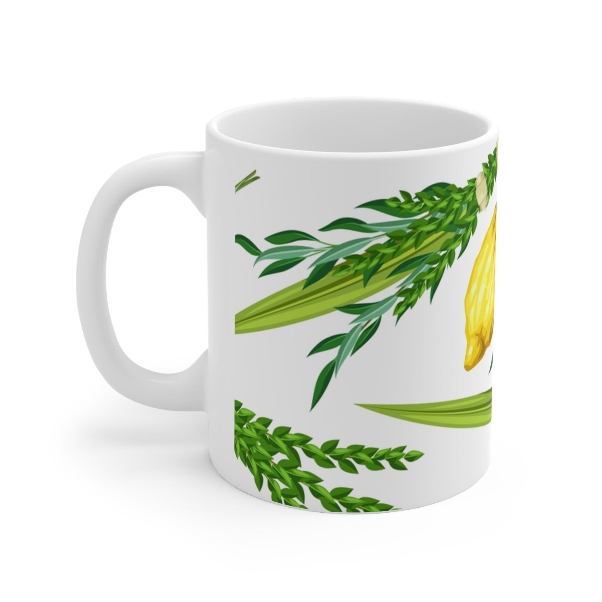 Celebrate Sukkot with Elegance| Lulav and Etrog Ceramic Mug for Your Joyous Moment| 11 OZ chag sameach