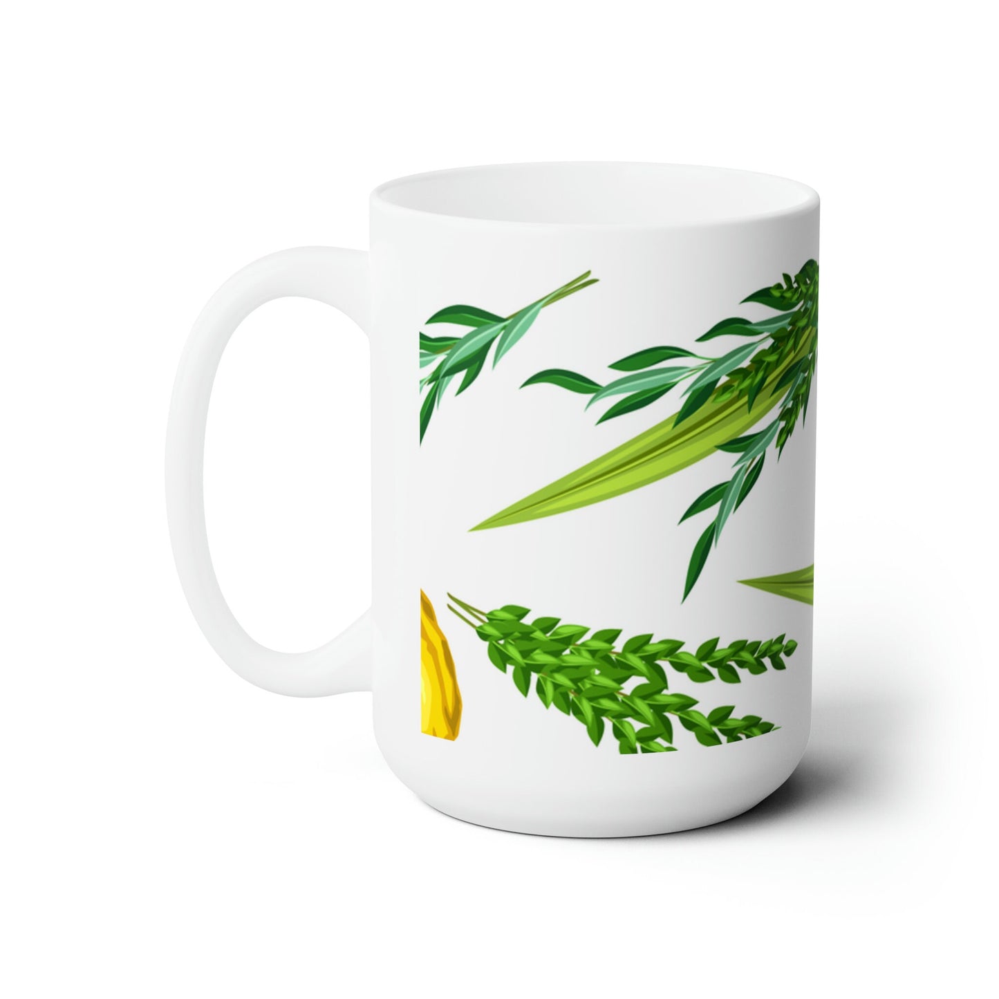 Celebrate Sukkot with Elegance| Lulav and Etrog Ceramic Mug for Your Joyous Moment 15 oz