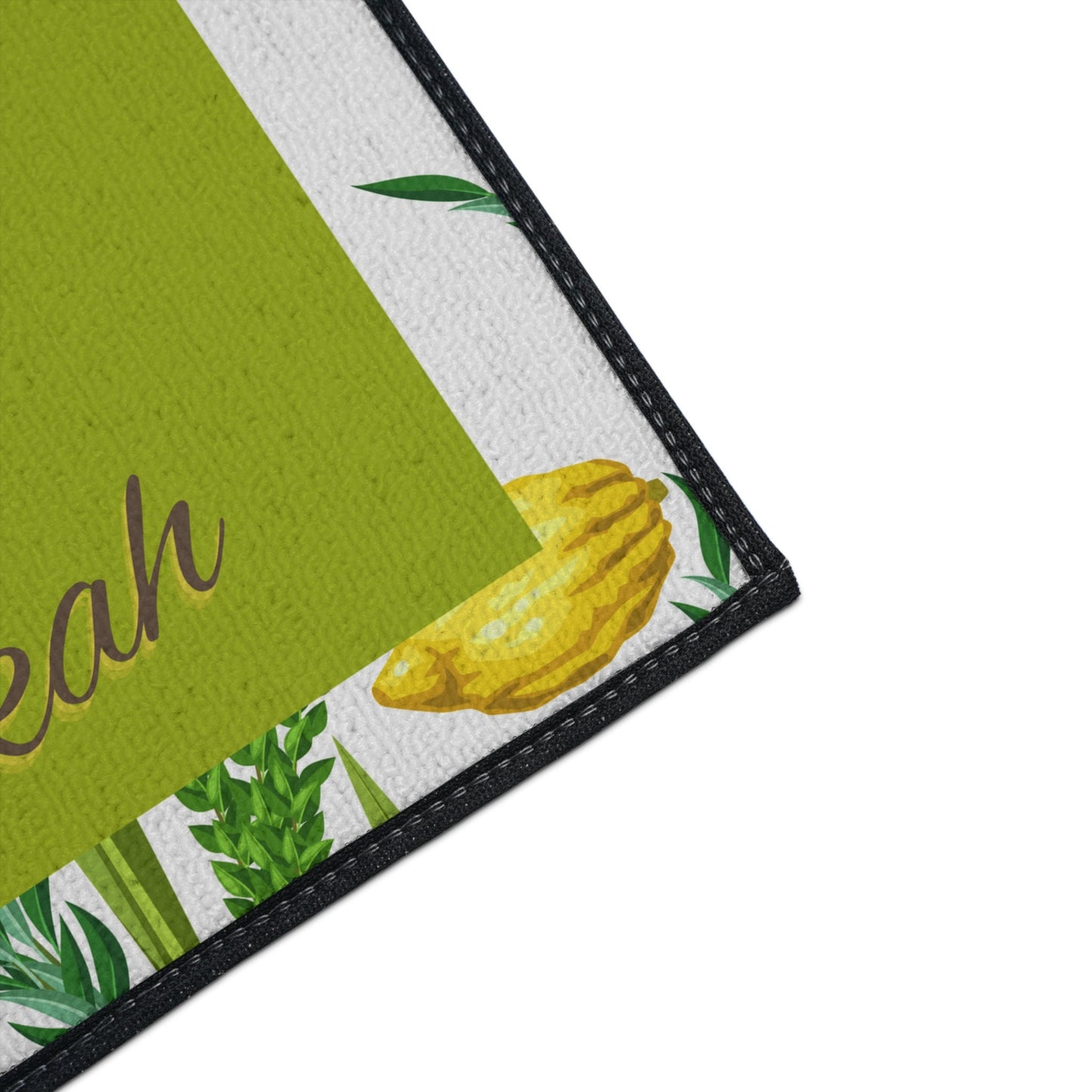 Heavy-Duty Sukkah Floor Mat - Lulav and Etrogs Design - Welcome to Our Sukkah - Home DecoR