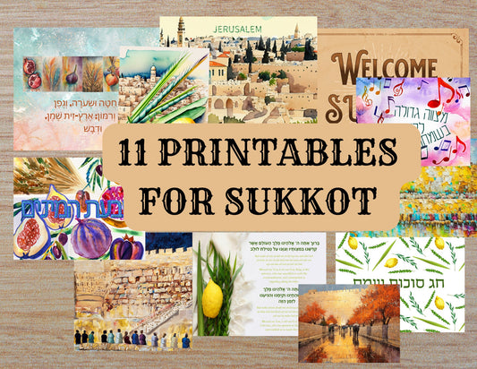 11 Artful Downloads for Your Sukkah | Decorate your Sukkah| sukkah digital | Sukkah decorations