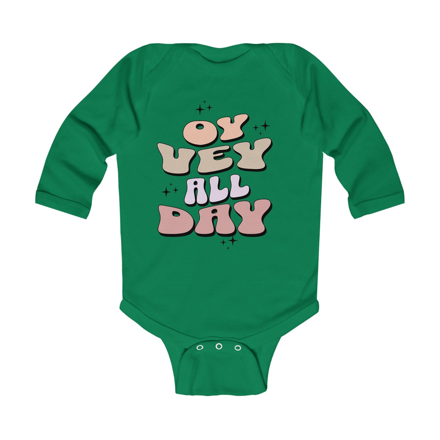 Oy Vey Infant Long Sleeve Bodysuit | Jewish baby humor | Yiddish humor baby