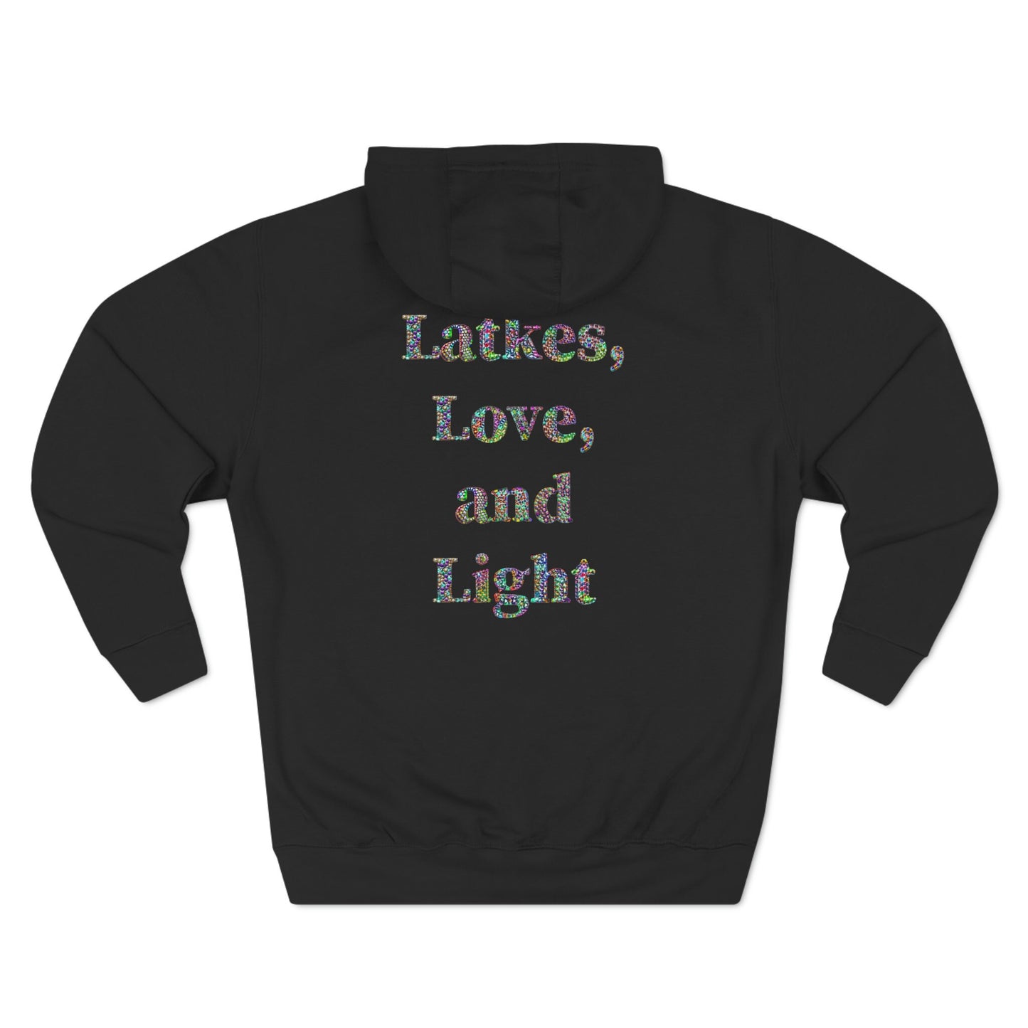 Latkes Love & Lights Unisex Premium Pullover Hoodie | Chanukah hoodie | jewish humor shirt