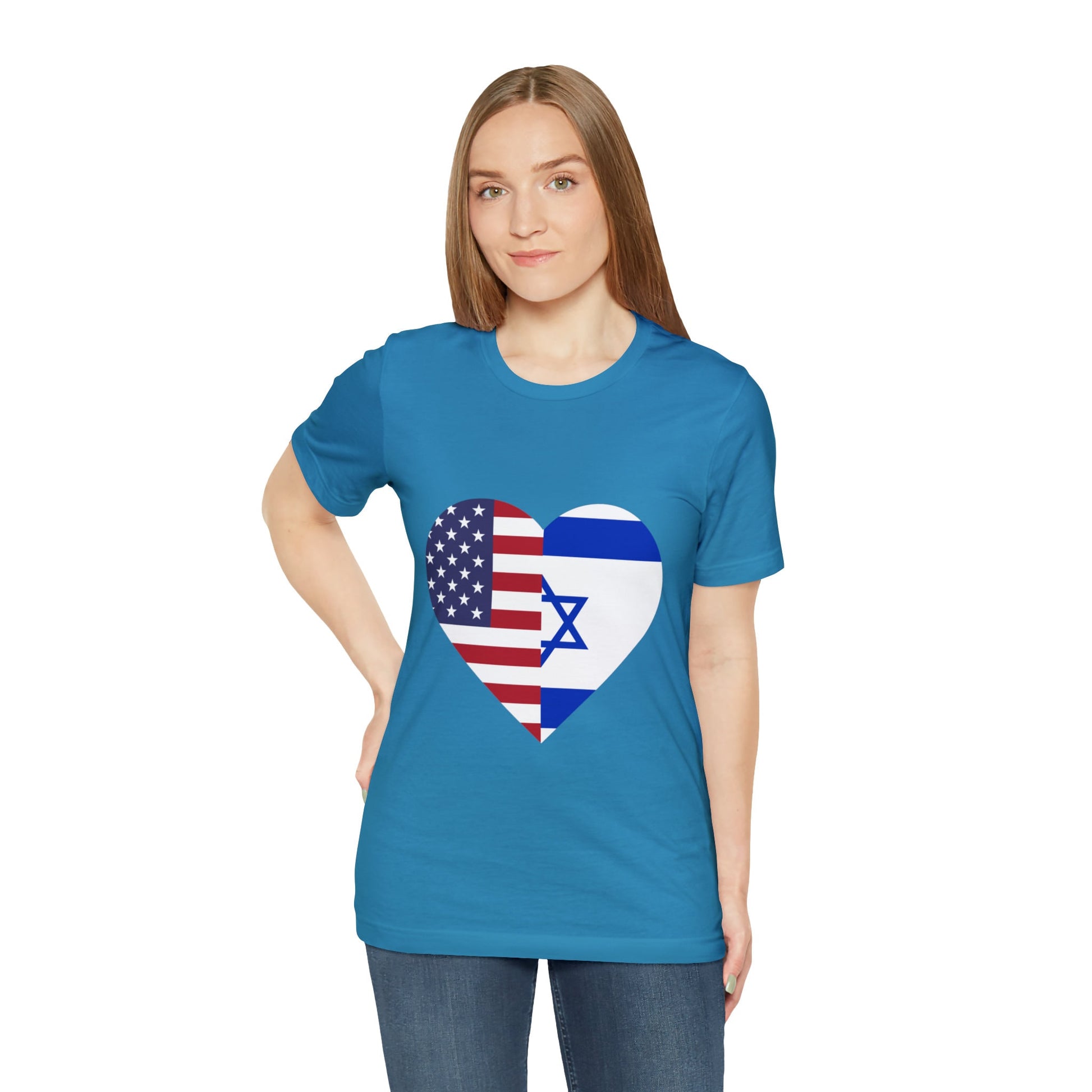 Israel and USA Flag Unisex Jersey Tee |