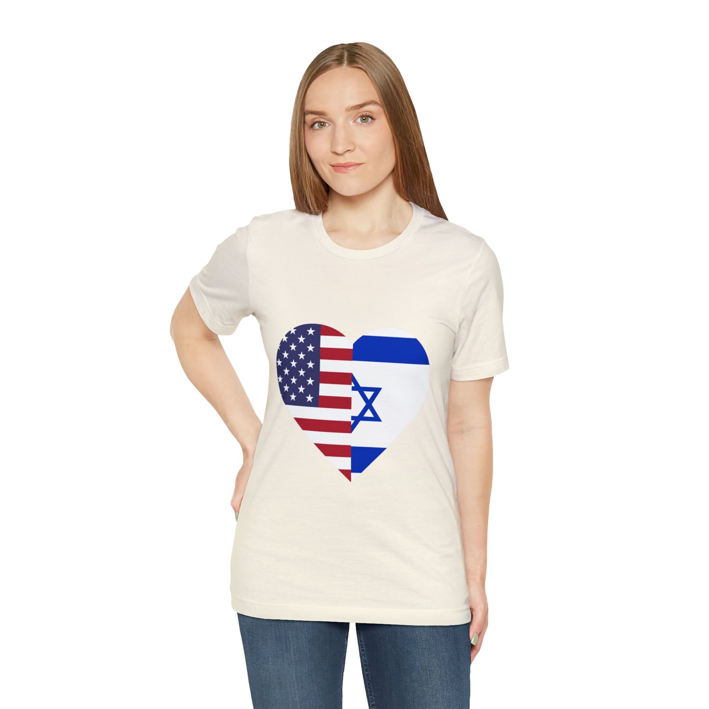 Israel and USA Flag Unisex Jersey Tee |