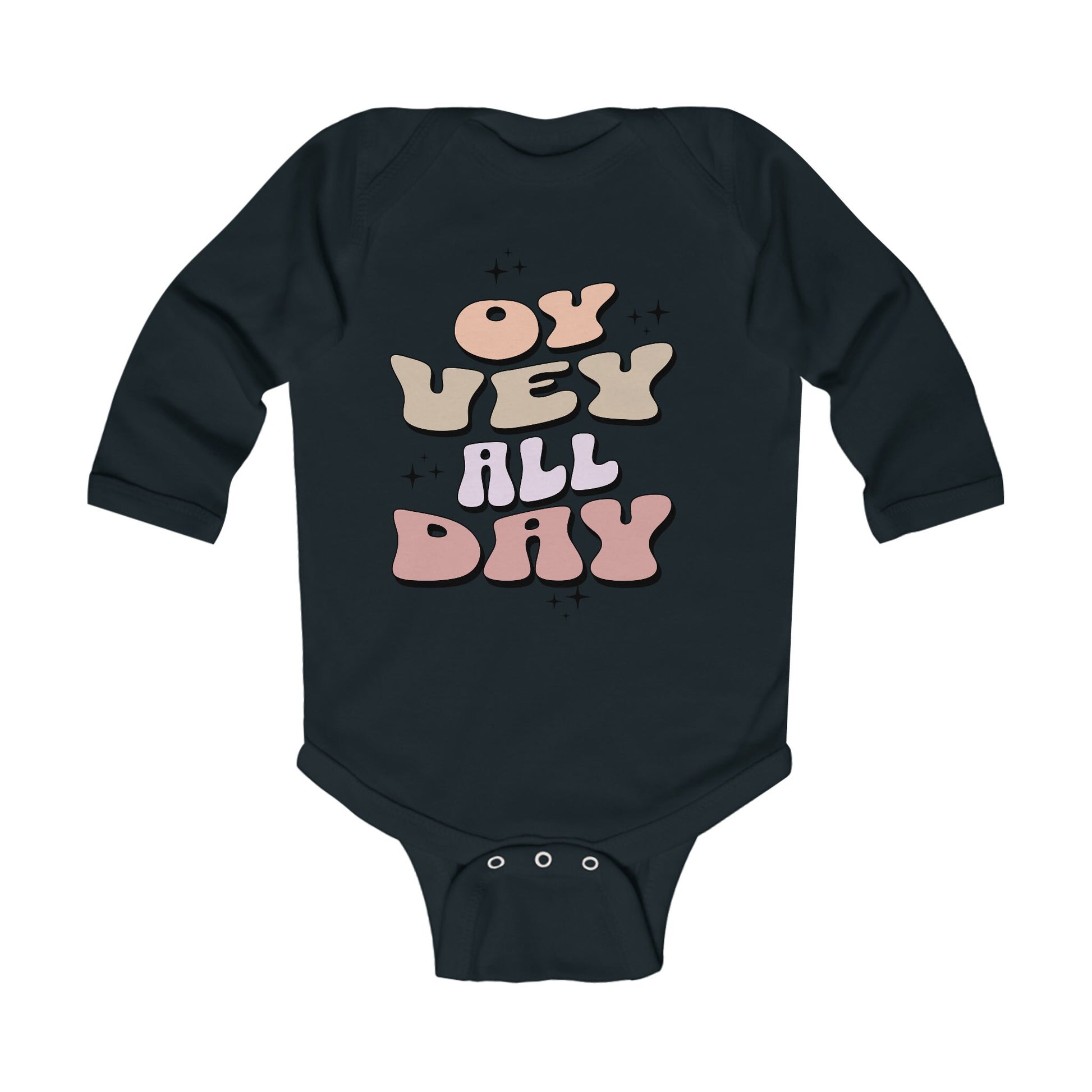 Oy Vey Infant Long Sleeve Bodysuit | Jewish baby humor | Yiddish humor baby