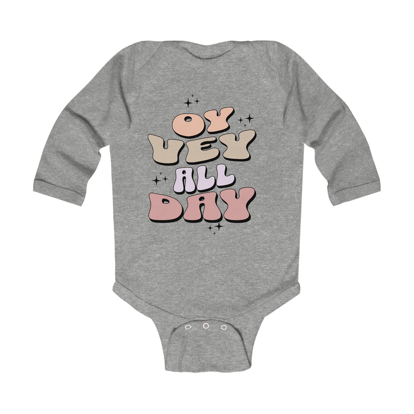 Oy Vey Infant Long Sleeve Bodysuit | Jewish baby humor | Yiddish humor baby