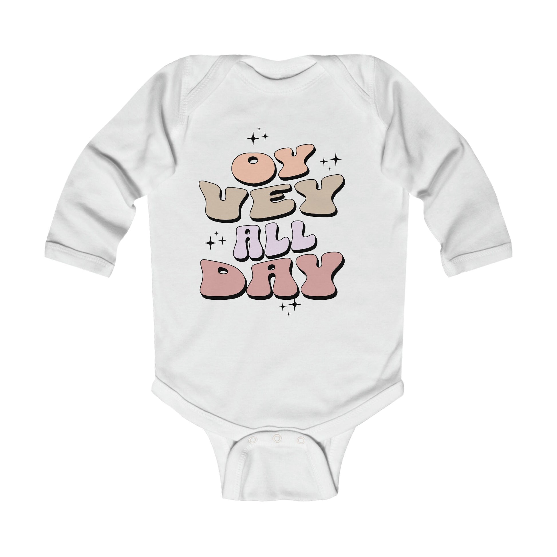 Oy Vey Infant Long Sleeve Bodysuit | Jewish baby humor | Yiddish humor baby