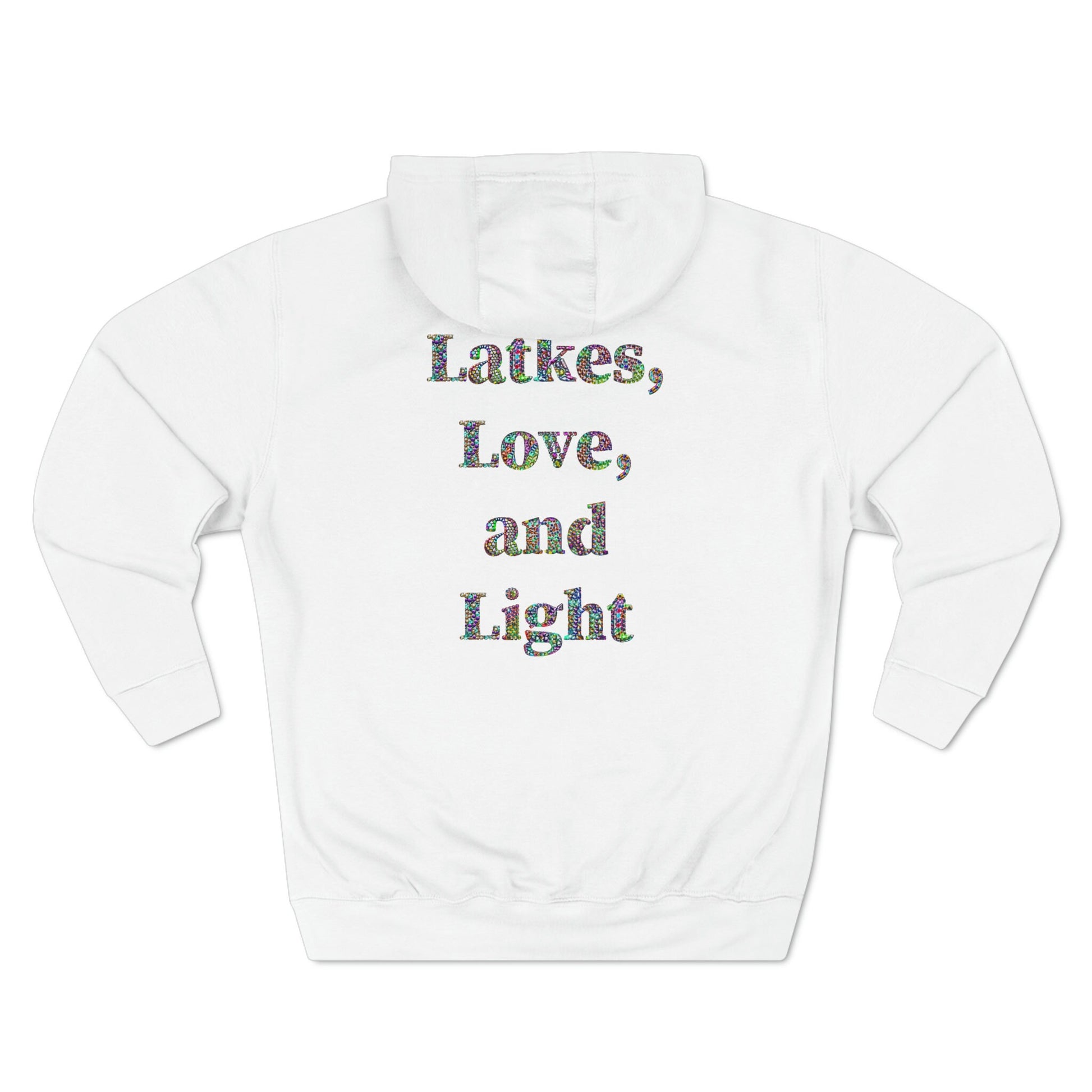 Latkes Love & Lights Unisex Premium Pullover Hoodie | Chanukah hoodie | jewish humor shirt