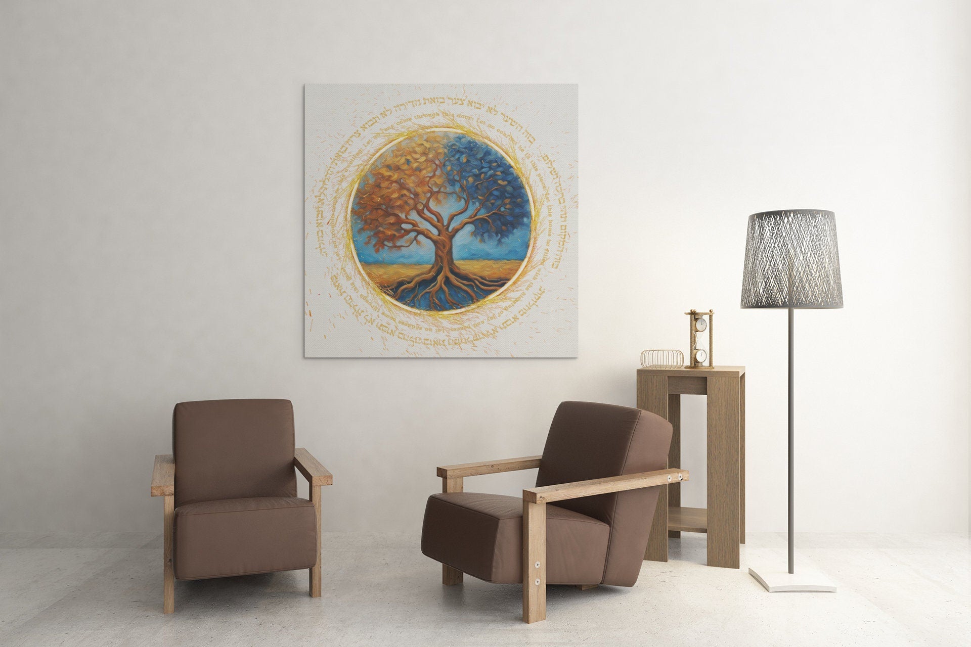 Tree of Life Blessing Canvas Wrap: Judaica Art for Home Blessings