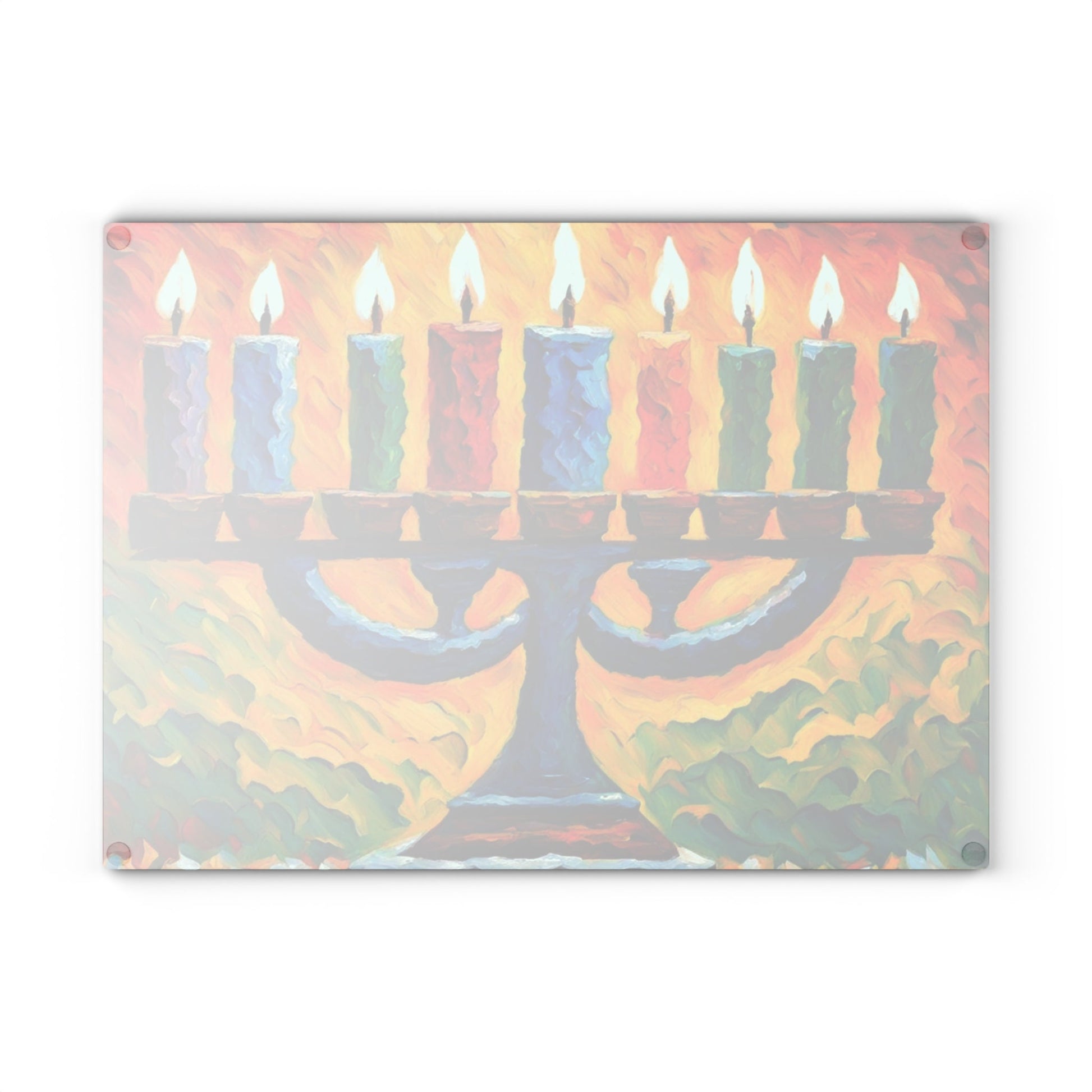 Menorah Tray | Menorah glass tray | Judaica tray | Chanukah tray | Hannukah| Holiday candles