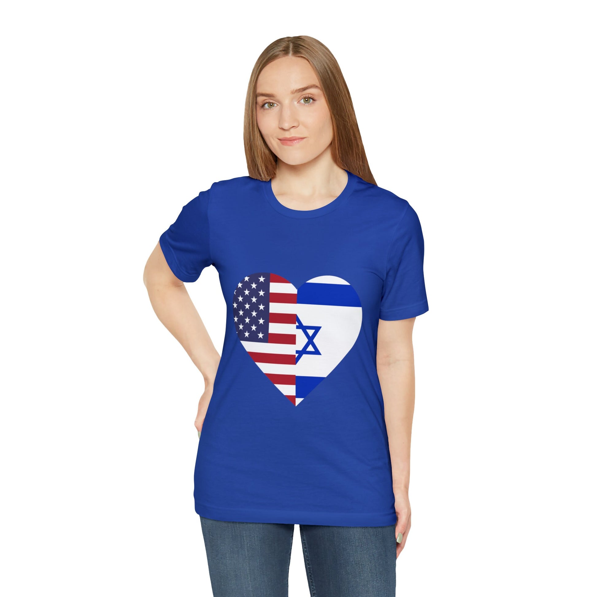 Israel and USA Flag Unisex Jersey Tee |