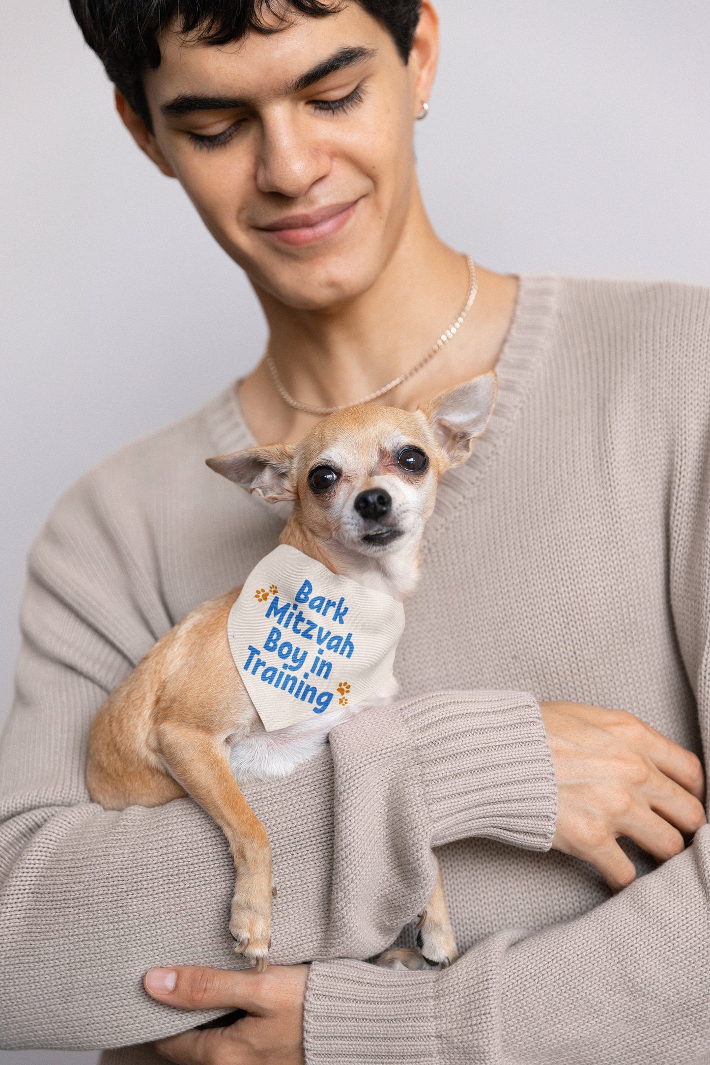 Paw-some Bark Mitzvah Boy Pet Bandana Collar - Jewish Gift, Chanukah Pet Accessory, Festive Jewish Pet Collar,