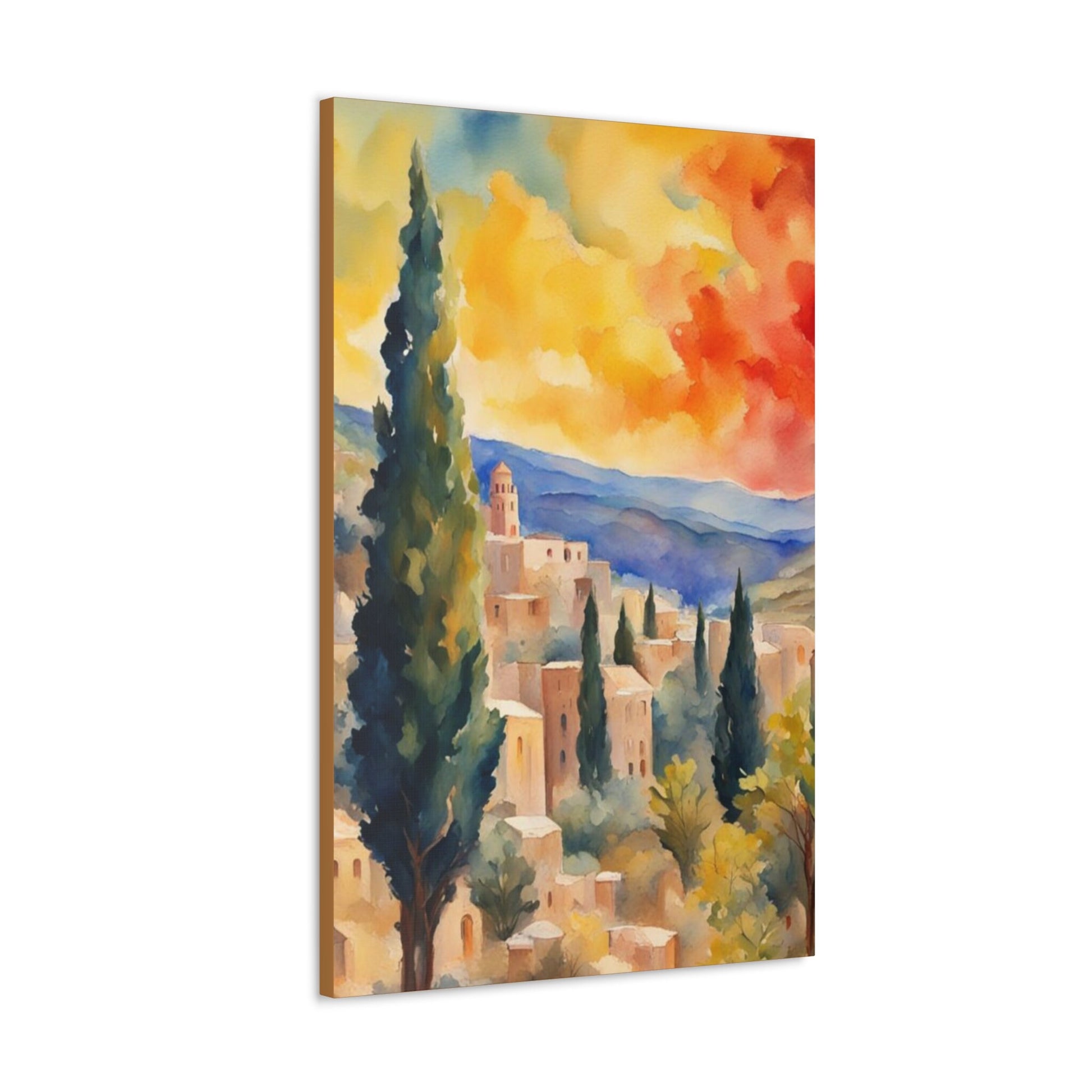 Jerusalem Vibrant Colors Canvas Gallery Wrap | Jewish Wall art | Israel Art | Jewish Home Decor | chanukah art