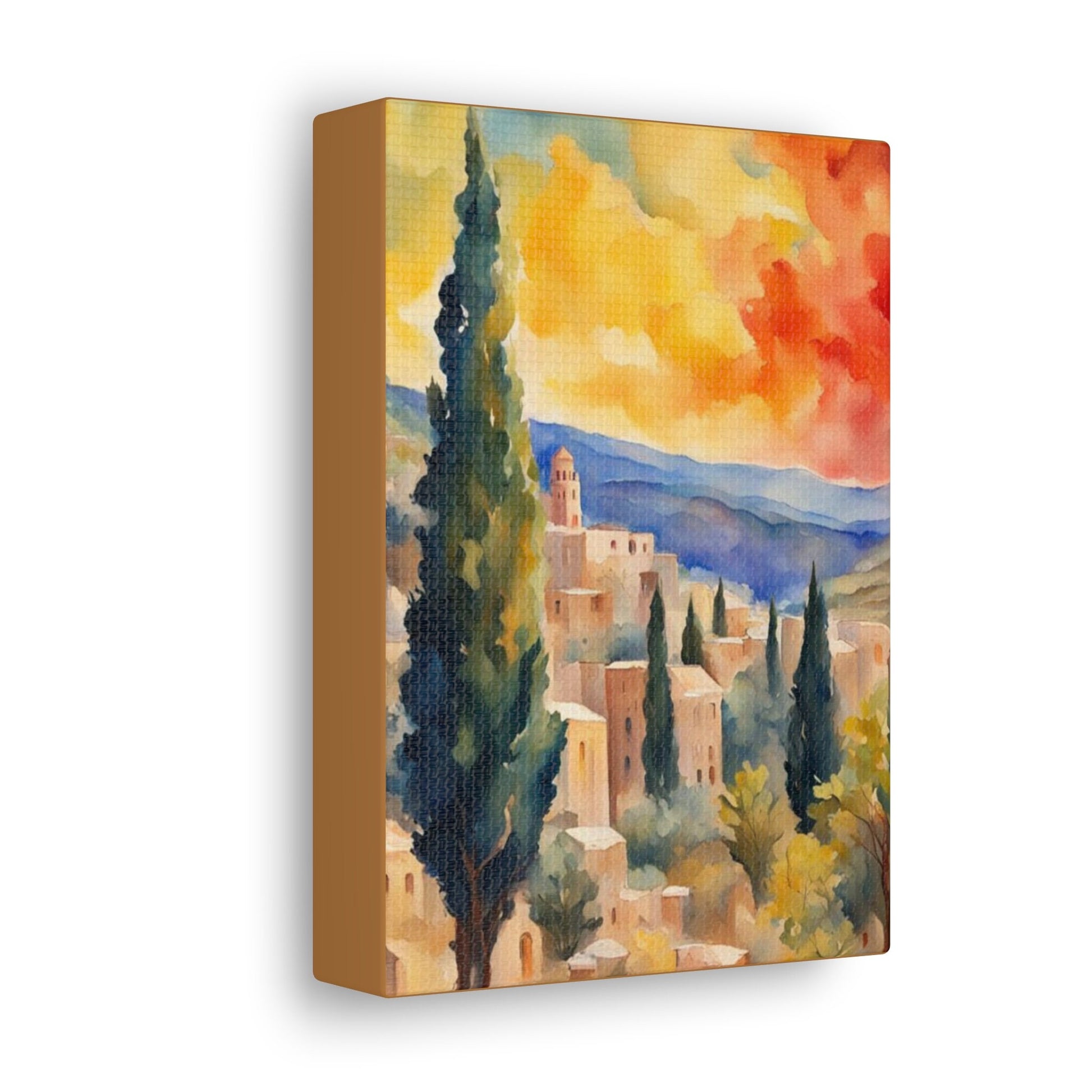 Jerusalem Vibrant Colors Canvas Gallery Wrap | Jewish Wall art | Israel Art | Jewish Home Decor | chanukah art