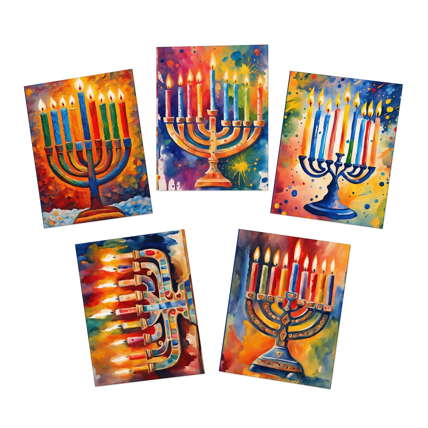 Hanukkah Greeting Cards, Judaica Designs, Jewish Celebration cards, Chanukah, Chanukah cards