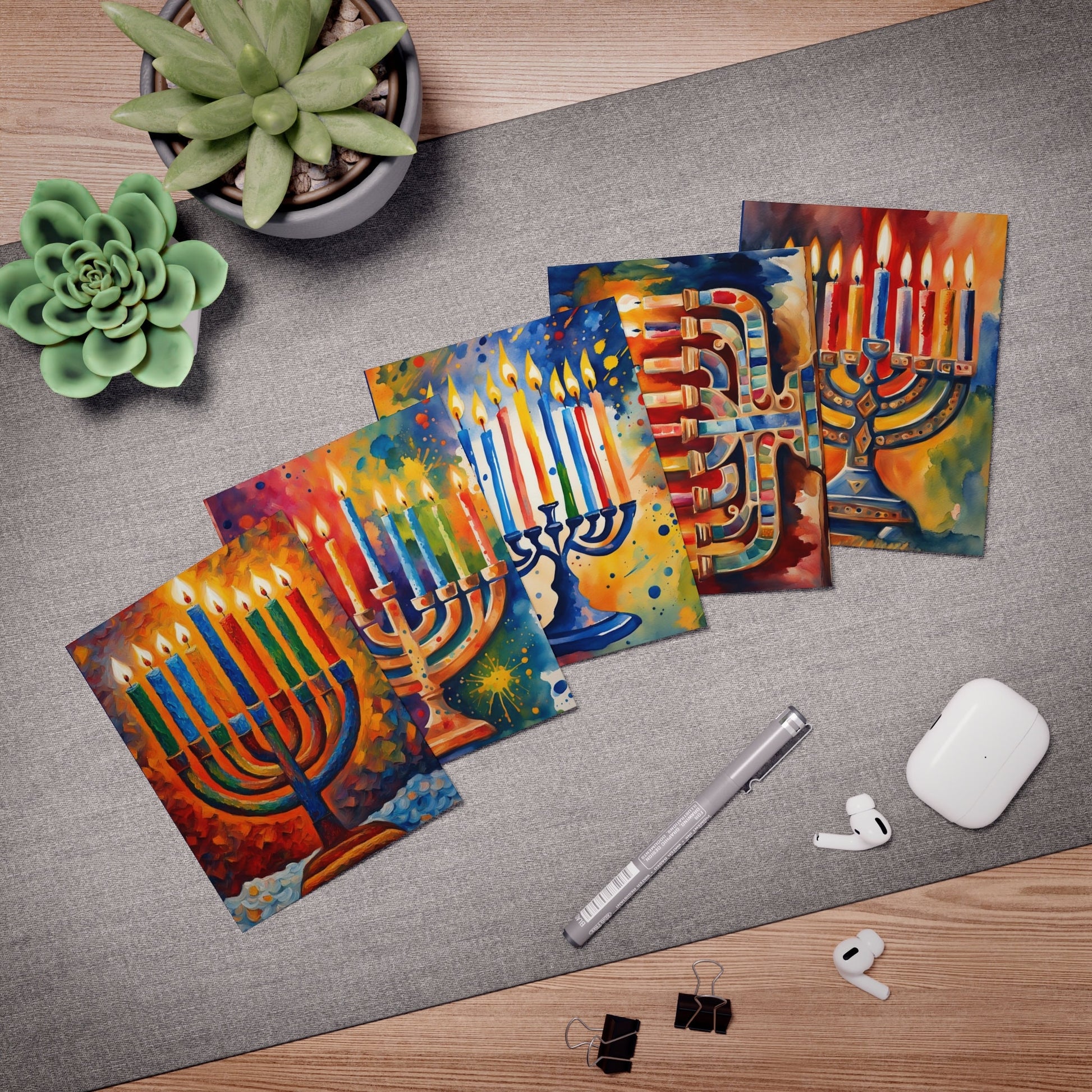 Hanukkah Greeting Cards, Judaica Designs, Jewish Celebration cards, Chanukah, Chanukah cards