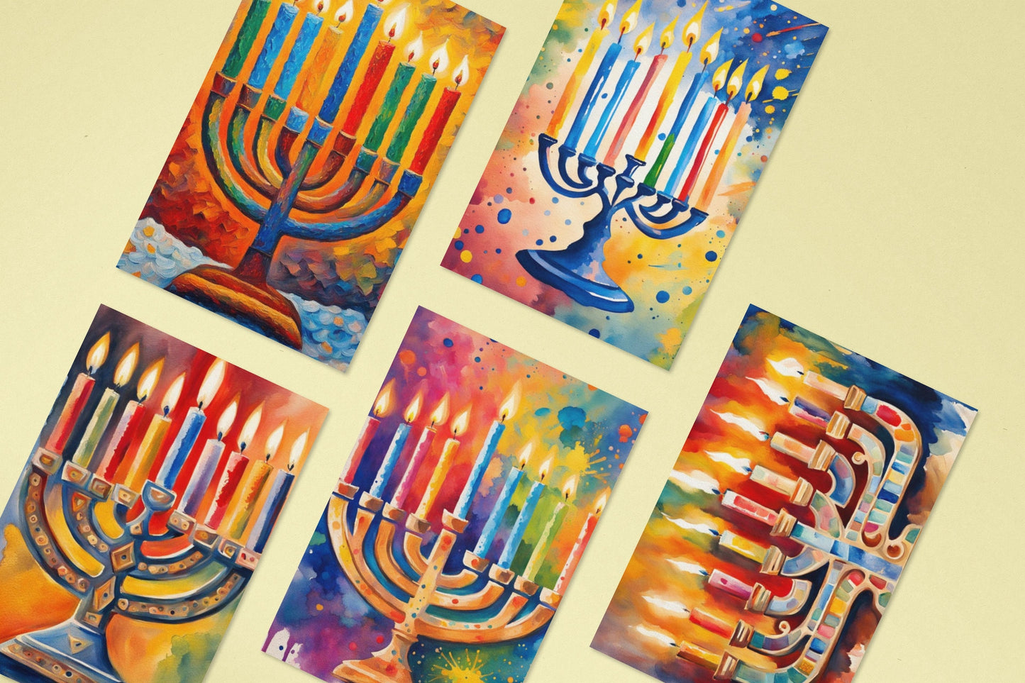 Hanukkah Greeting Cards, Judaica Designs, Jewish Celebration cards, Chanukah, Chanukah cards