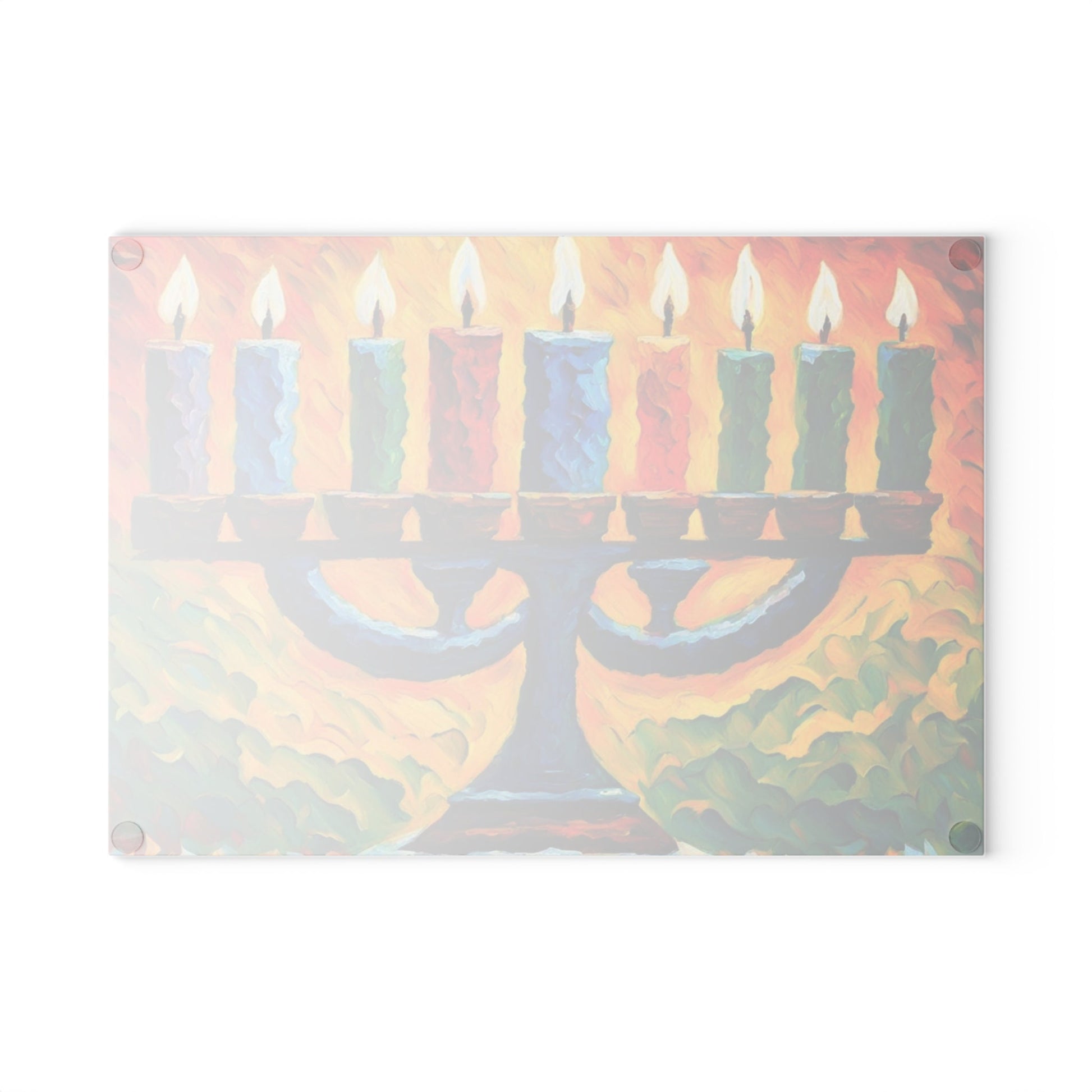 Menorah Tray | Menorah glass tray | Judaica tray | Chanukah tray | Hannukah| Holiday candles