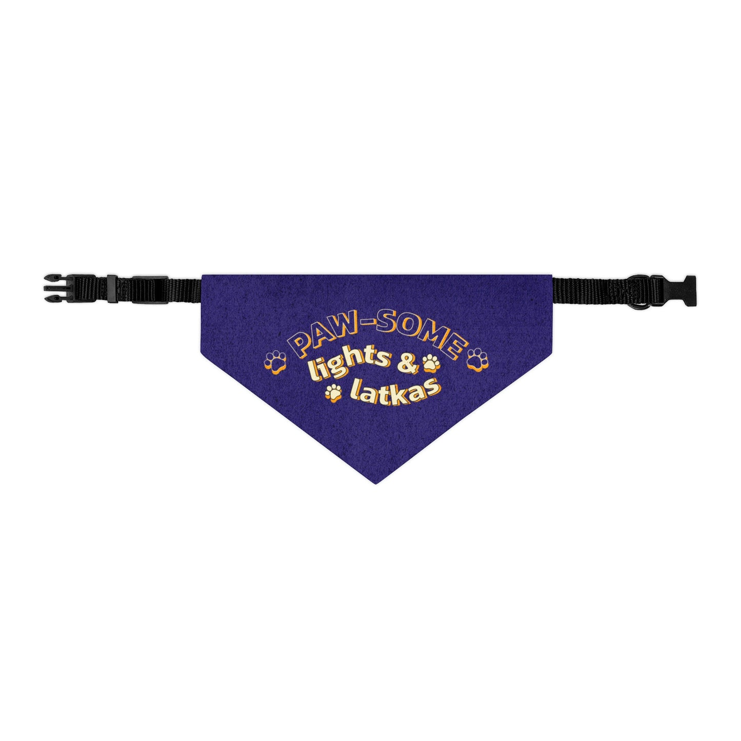 Paw-some Light and Latkas Pet Bandana Collar - Jewish Gift, Chanukah Pet Accessory, Festive Jewish Pet Collar,