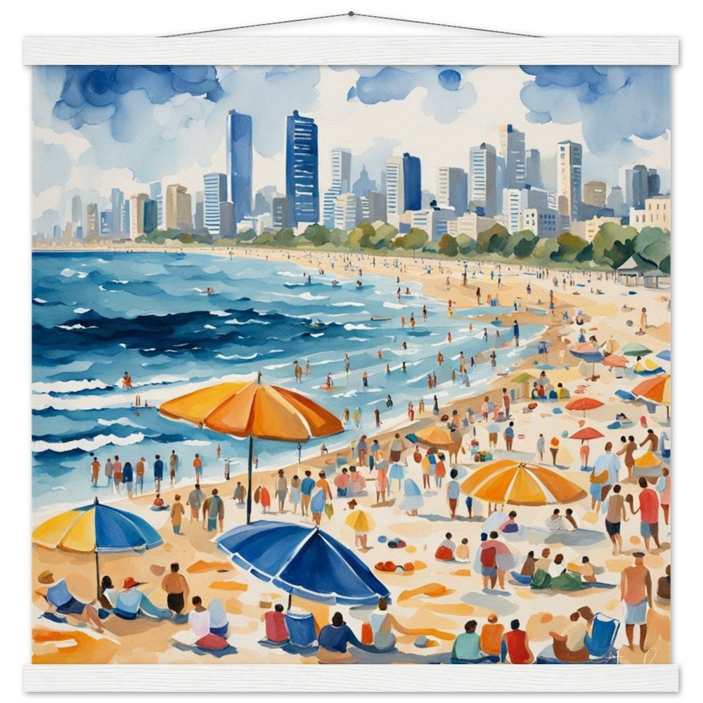 Tel Aviv beach, Israel art, Jewish home. Jewish art, Judaica gift, Jewish Pride, Tel Aviv Art Print - Jewish Home, Judaica Décor